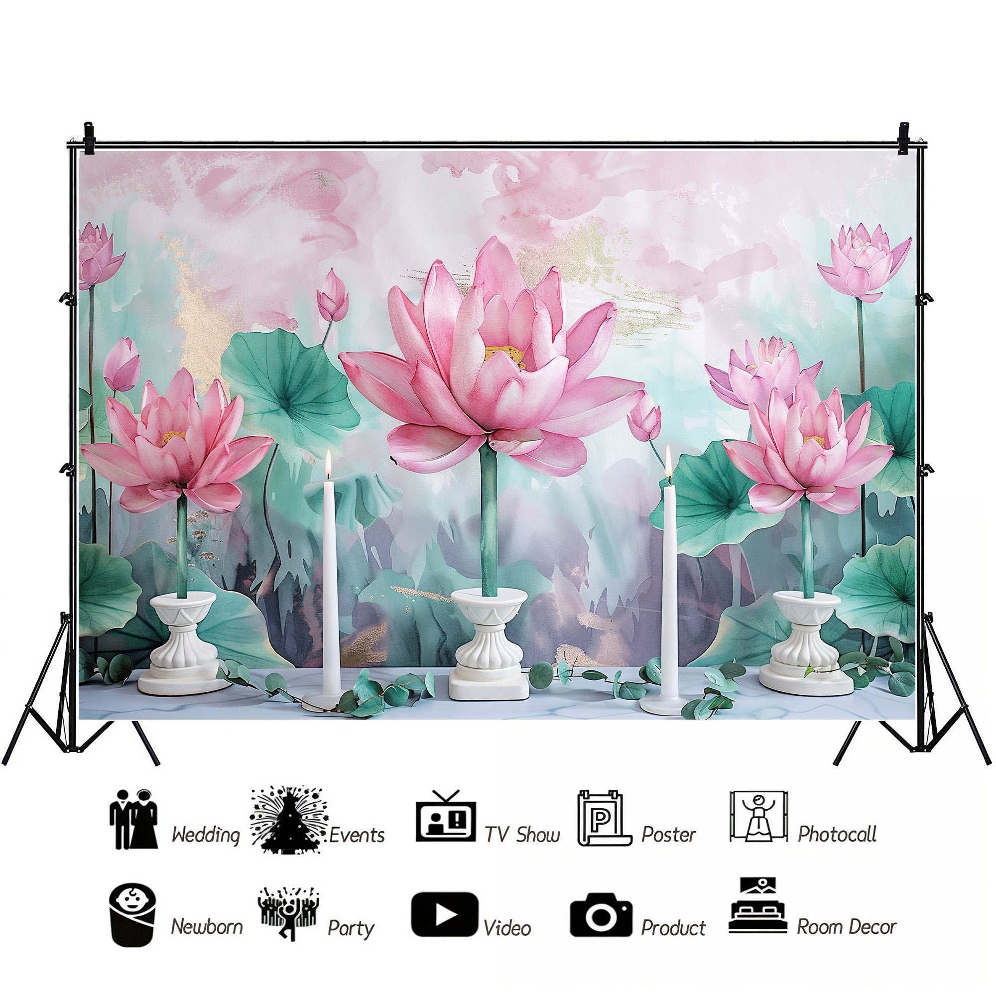 Elegant Lotus Blossom Backdrop