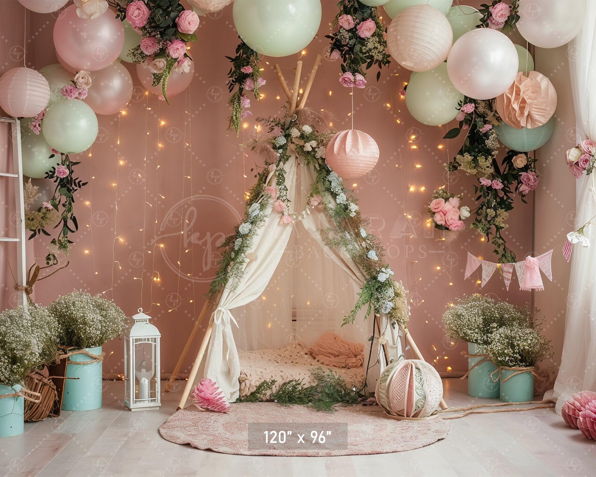 Dreamy Boho Teepee Décor Backdrop