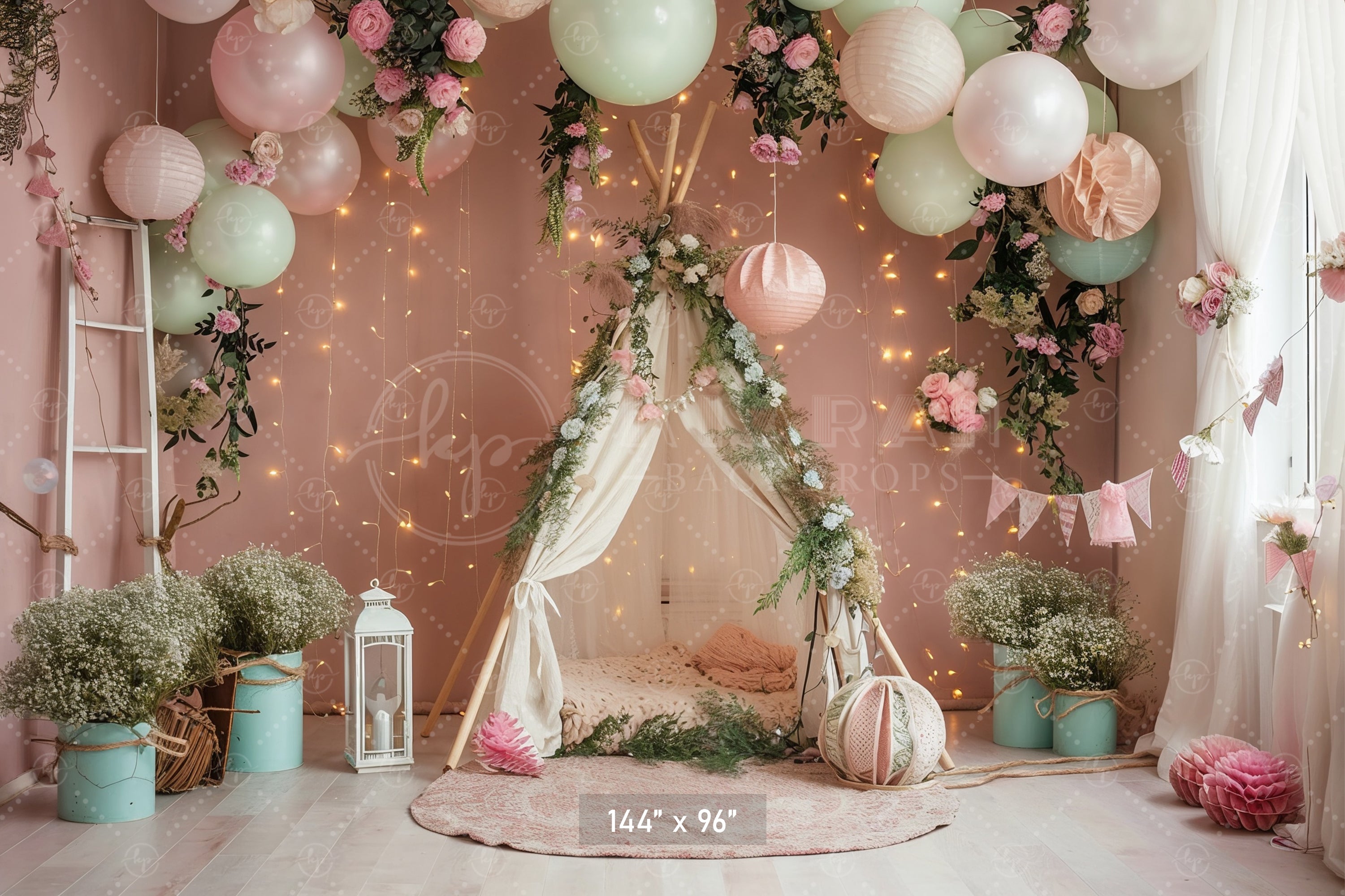 Dreamy Boho Teepee Décor Backdrop