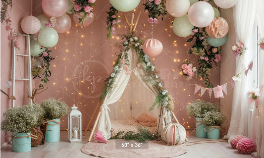 Dreamy Boho Teepee Décor Backdrop