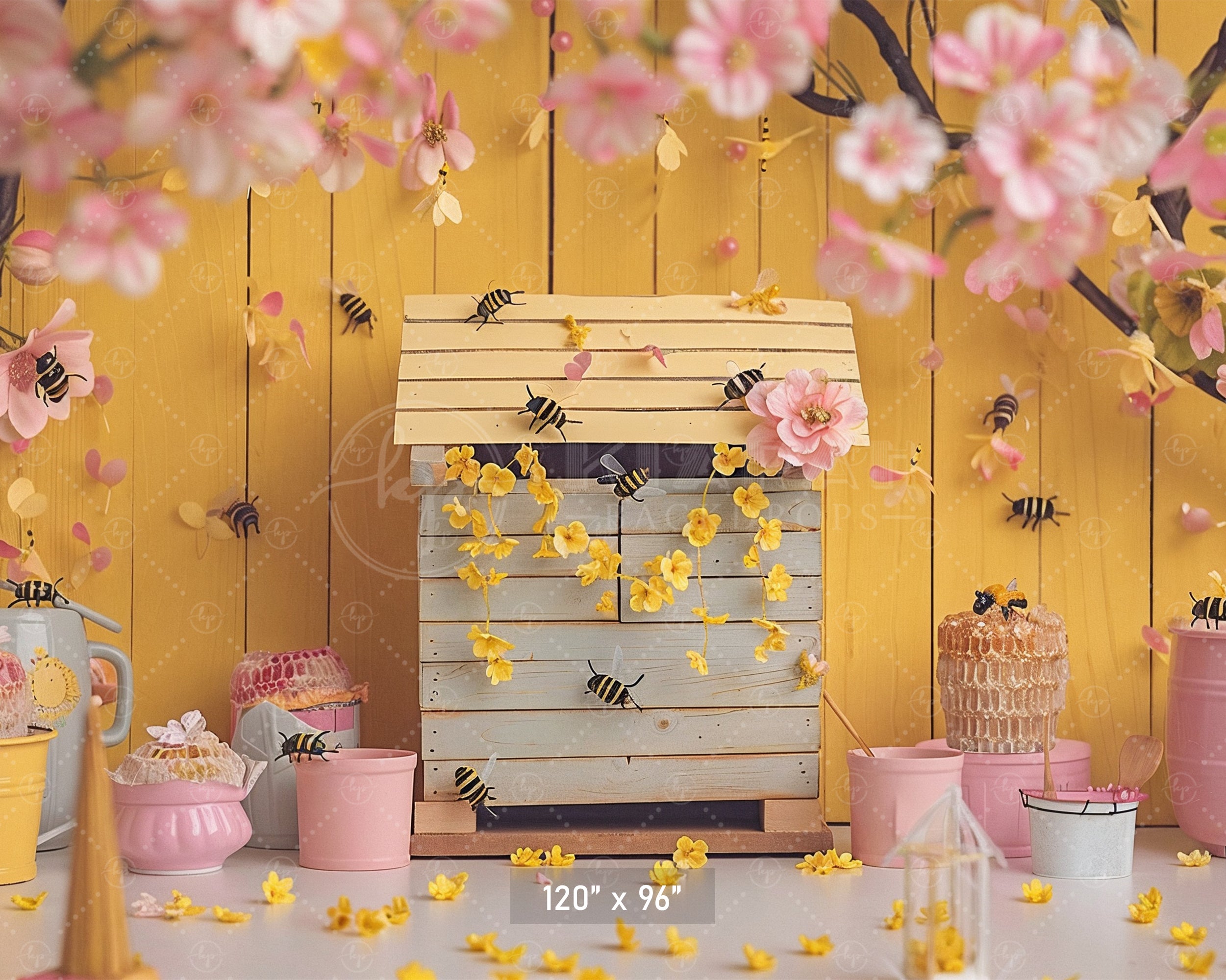 Buzzing Bee Garden Backdrop