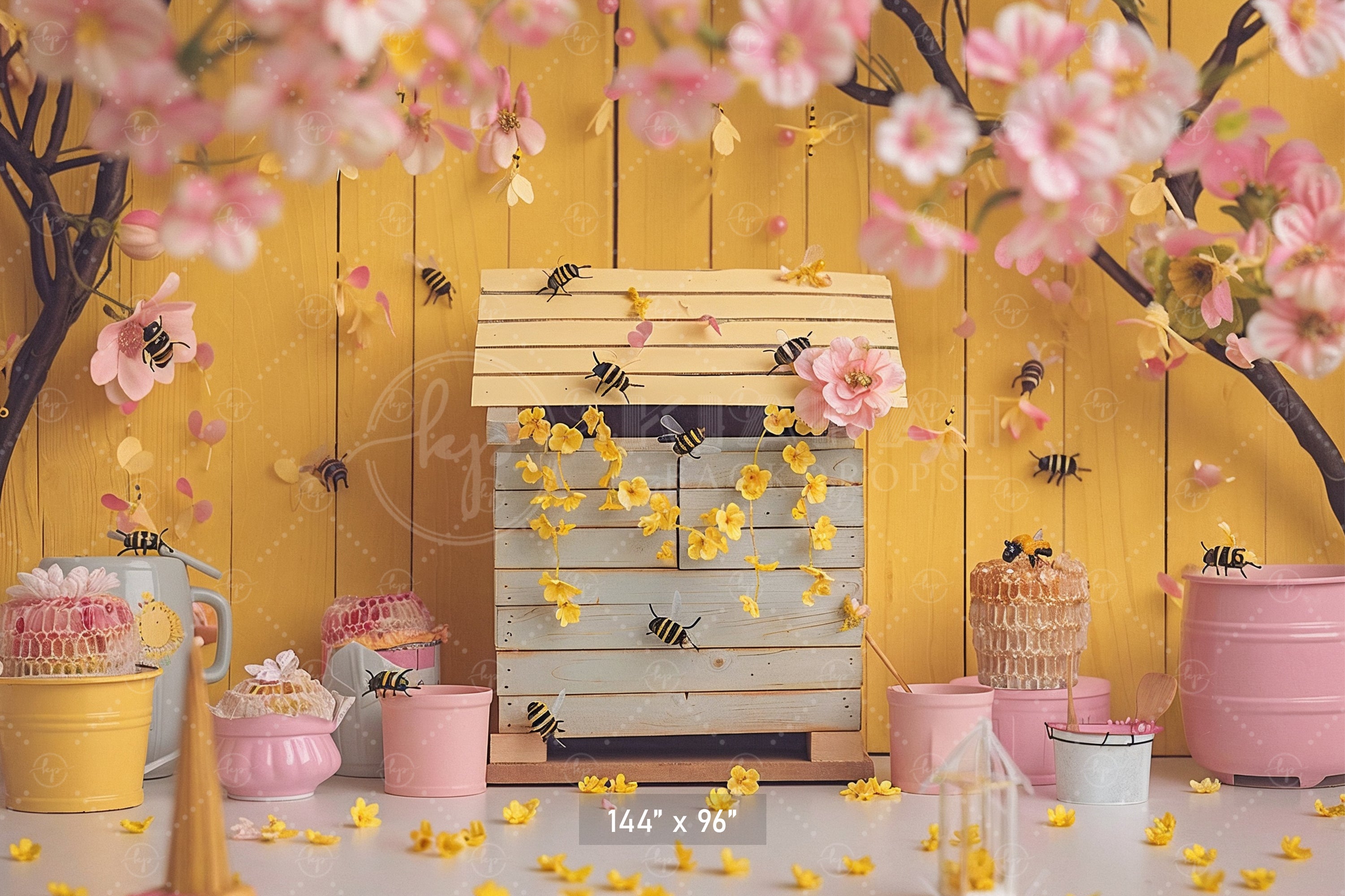 Buzzing Bee Garden Backdrop