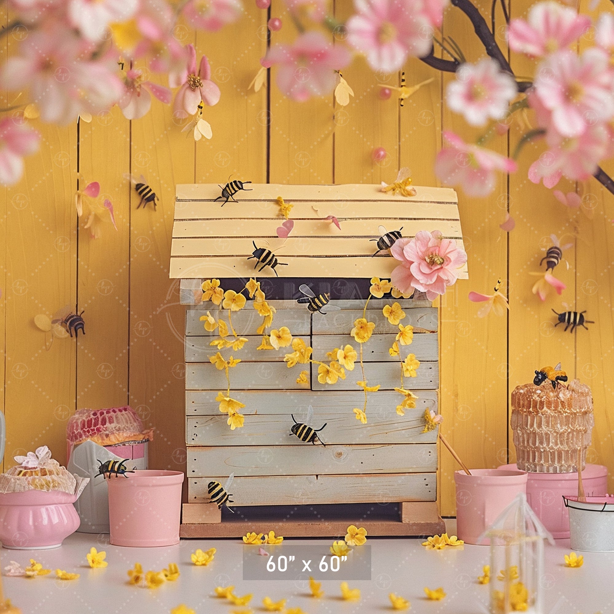 Buzzing Bee Garden Backdrop