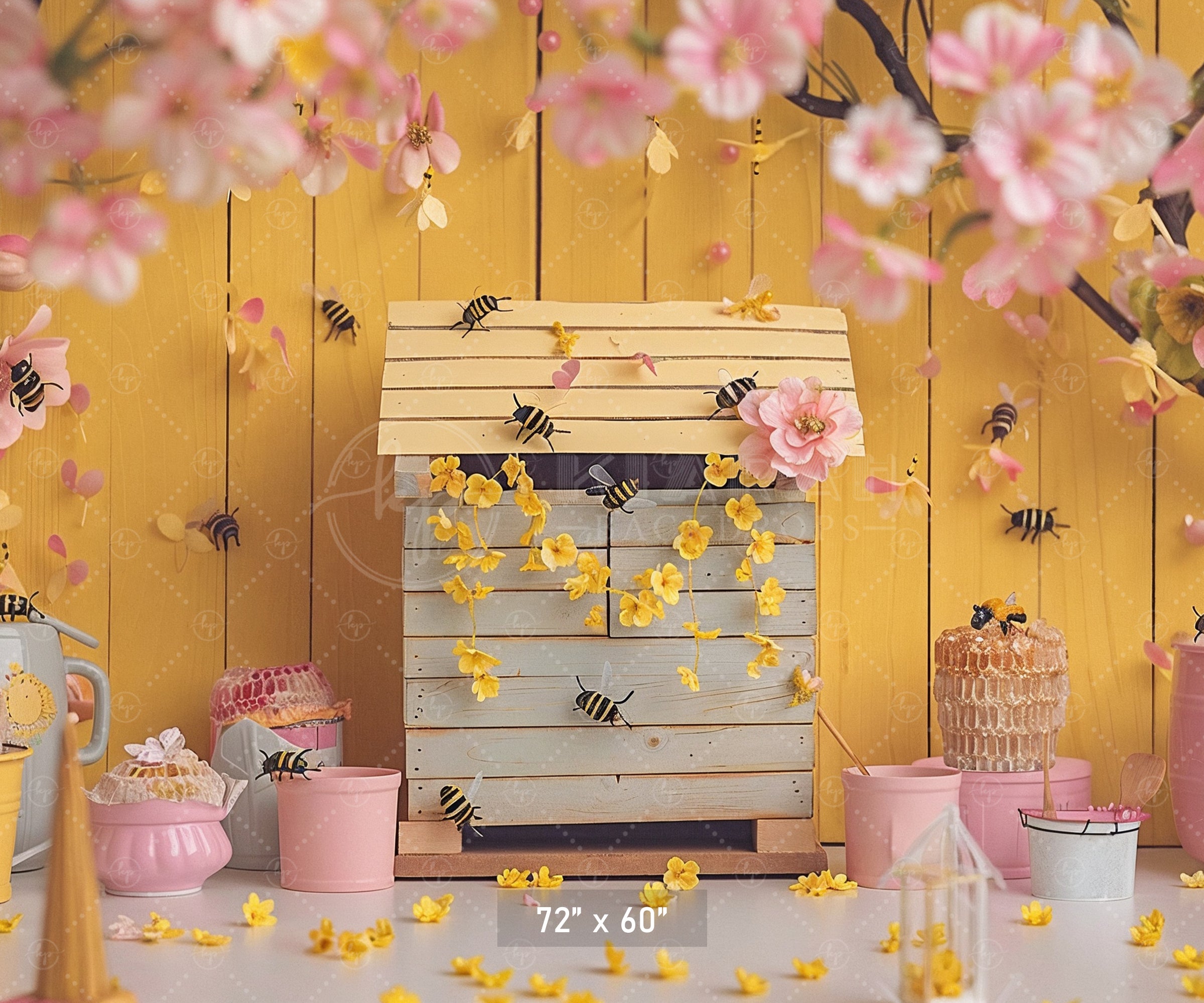 Buzzing Bee Garden Backdrop