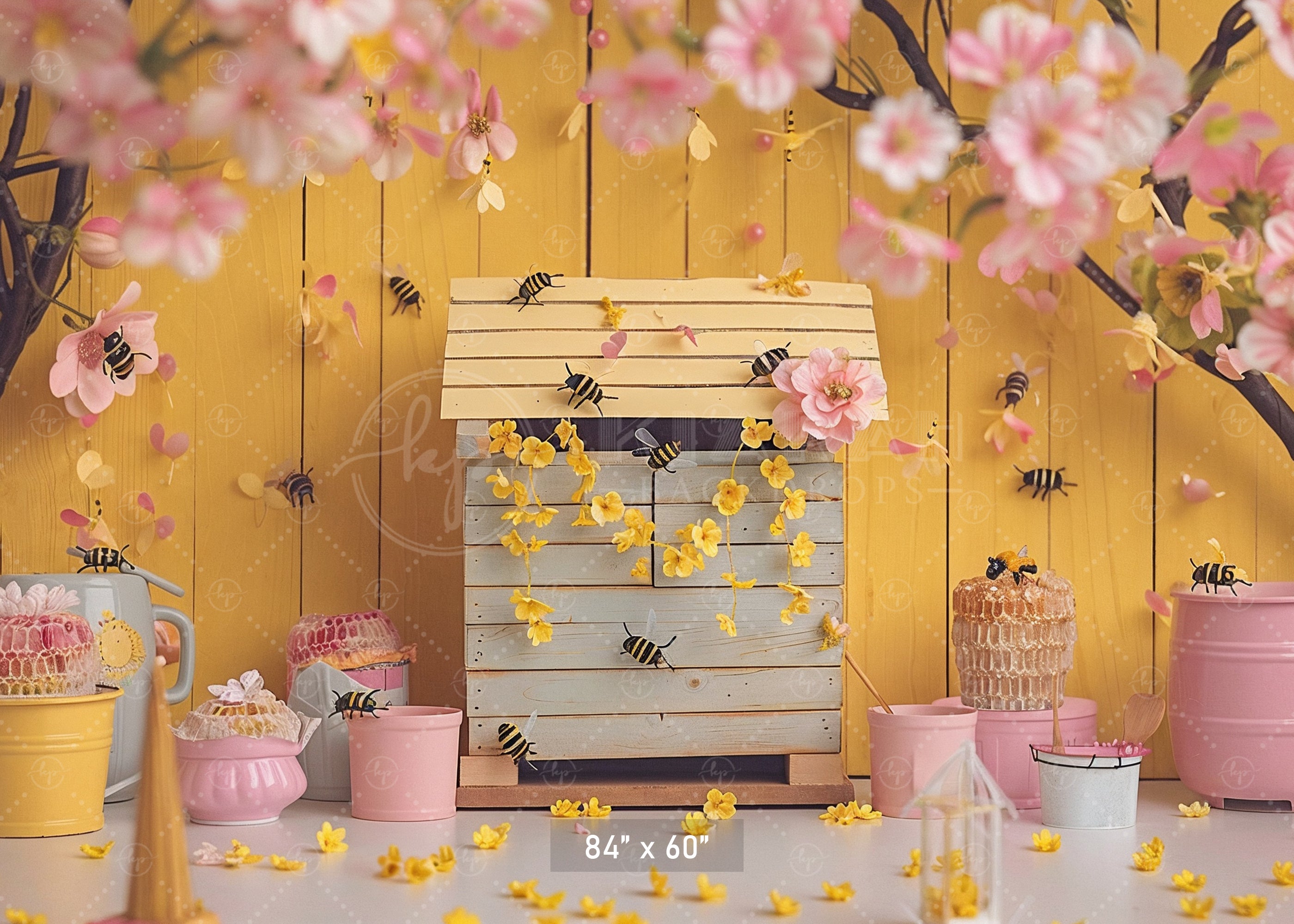 Buzzing Bee Garden Backdrop