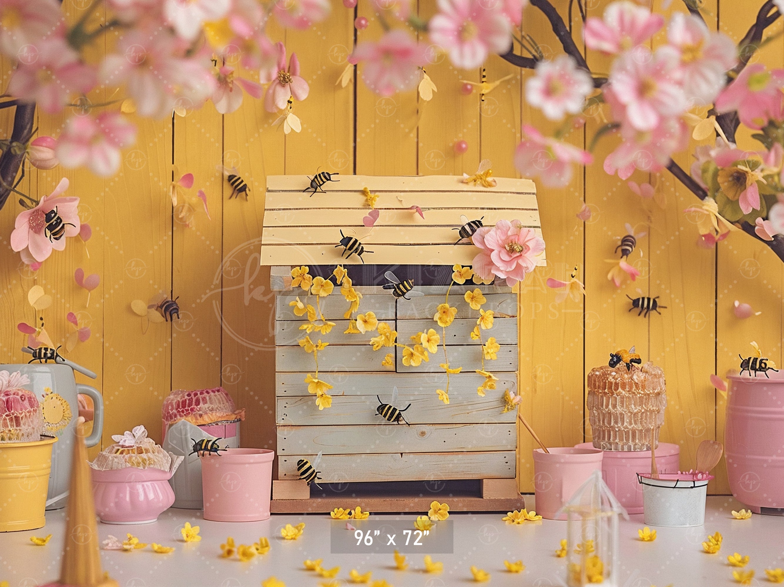 Buzzing Bee Garden Backdrop