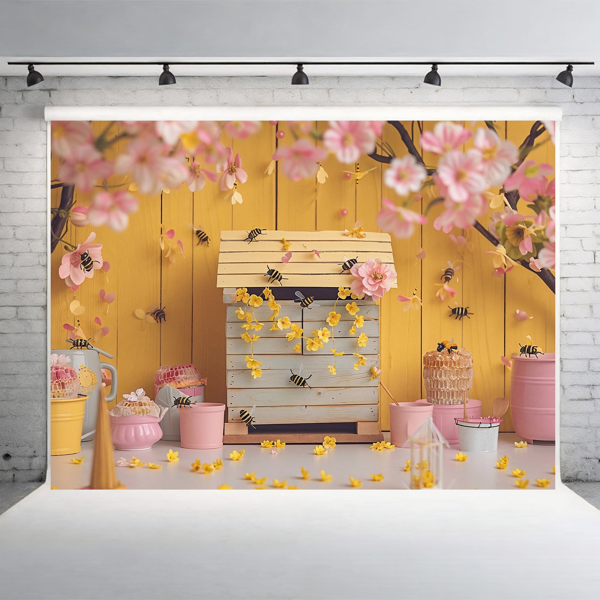 Buzzing Bee Garden Backdrop