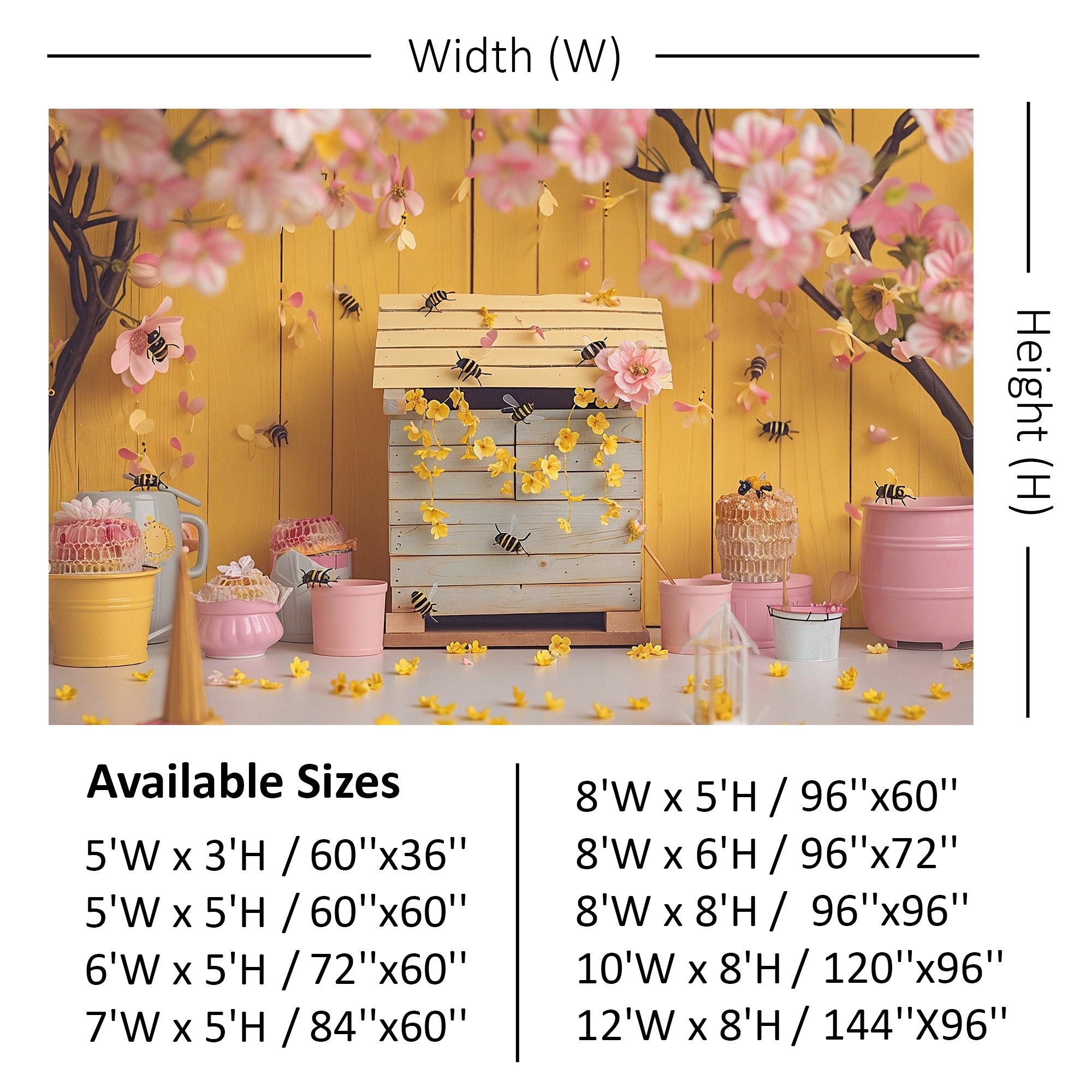 Buzzing Bee Garden Backdrop