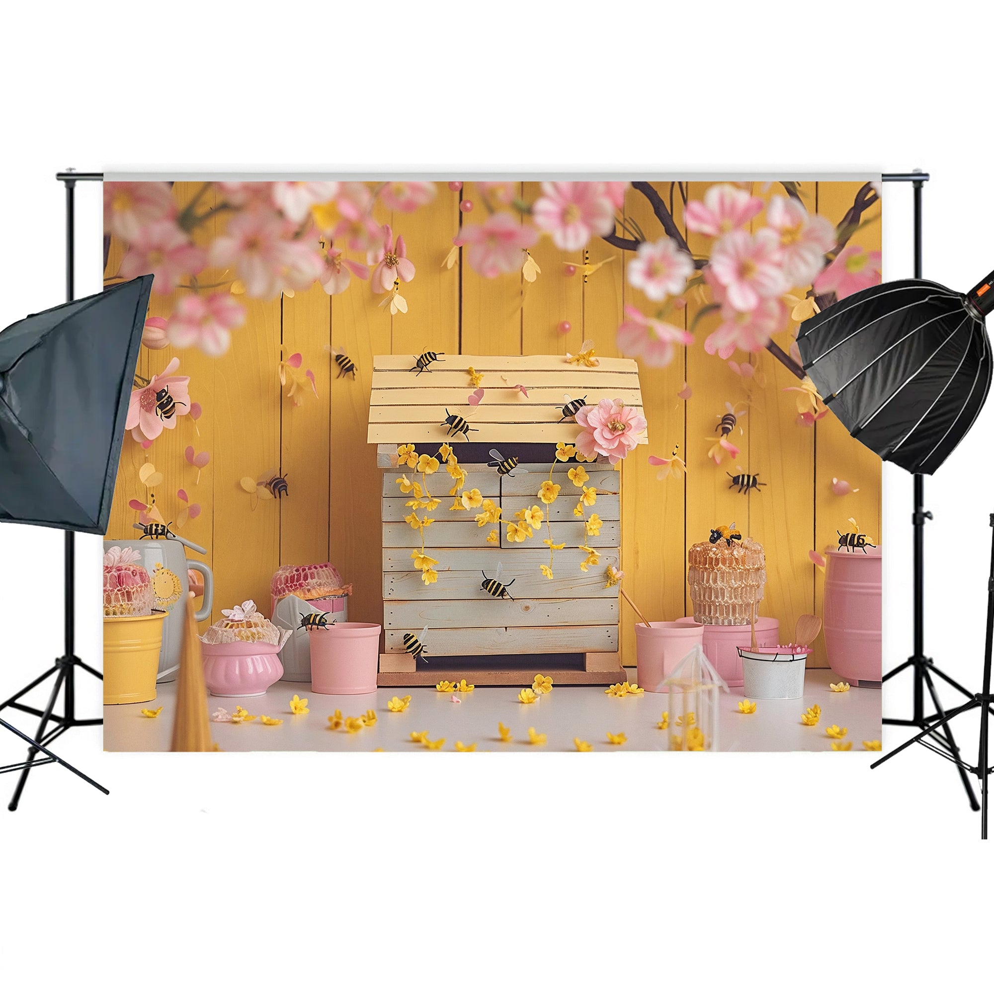 Buzzing Bee Garden Backdrop