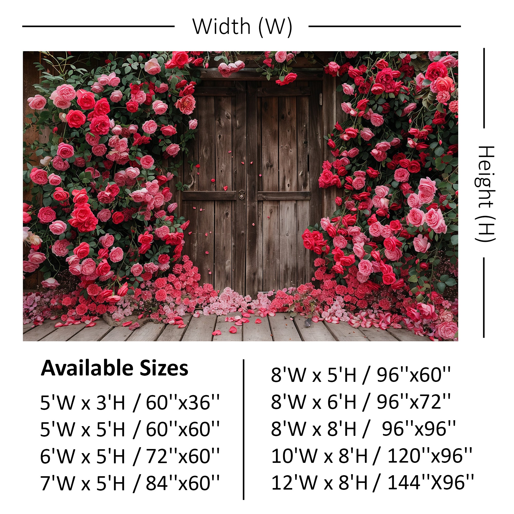 Rustic Rose Door Backdrop