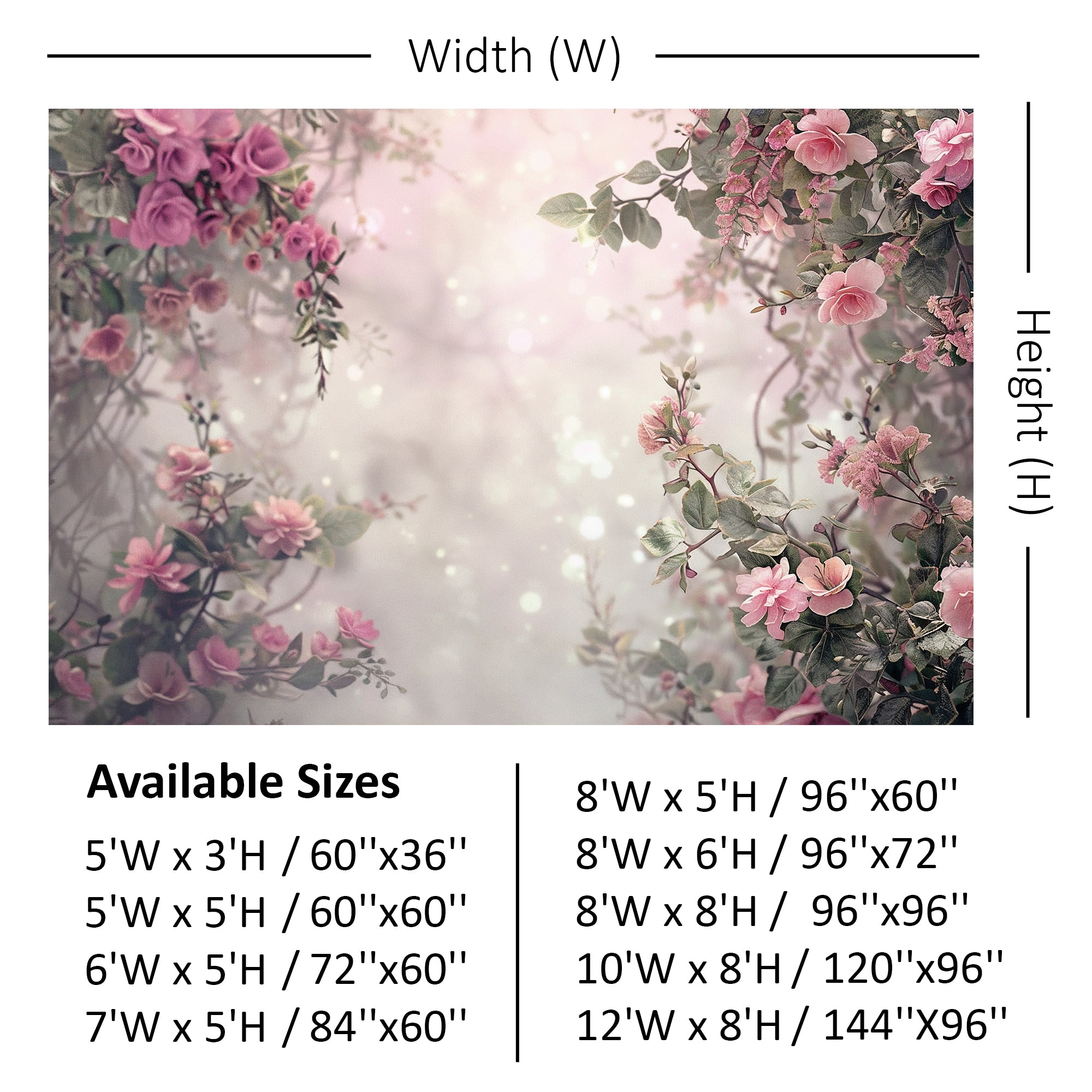 Romantic Floral Garden Dream Backdrop