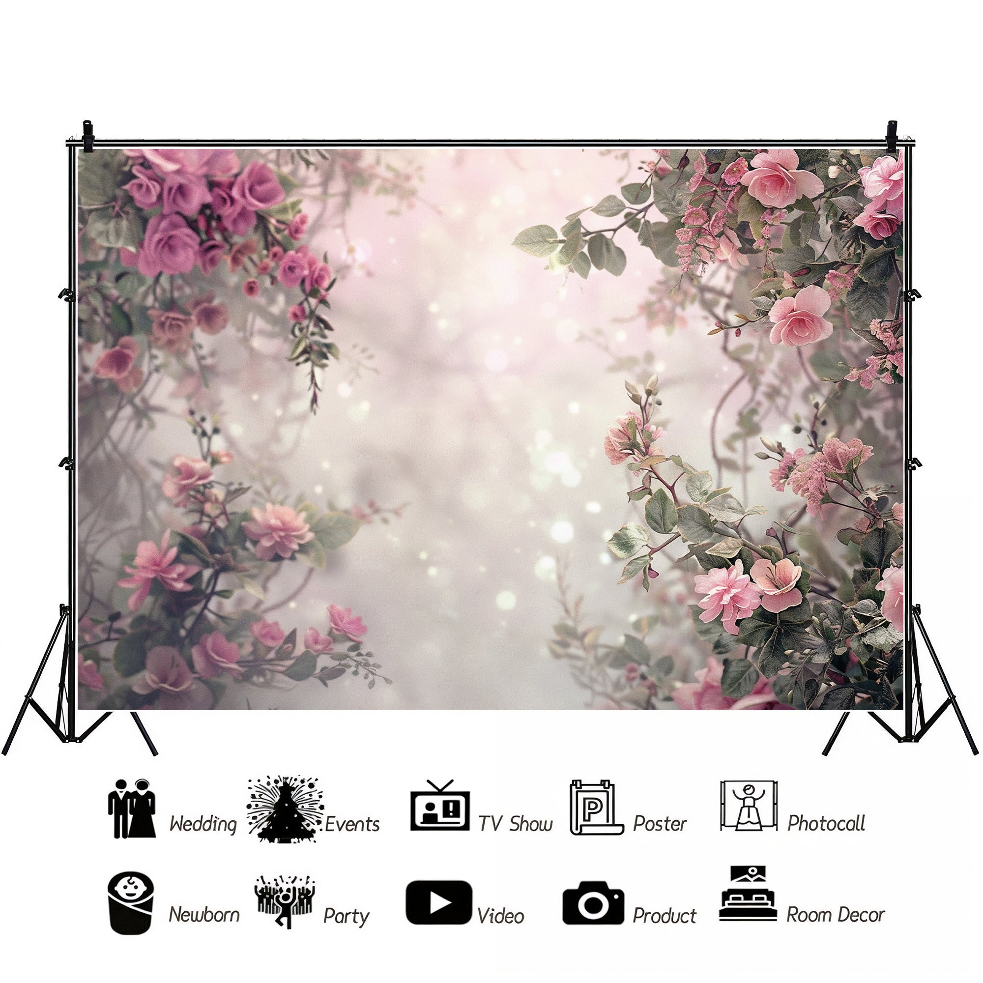 Romantic Floral Garden Dream Backdrop