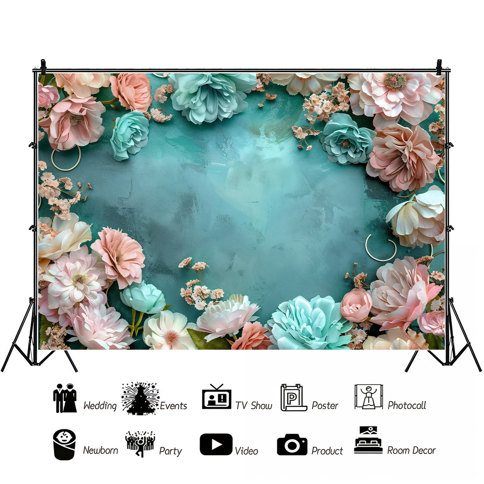 Rustic Floral Frame Backdrop
