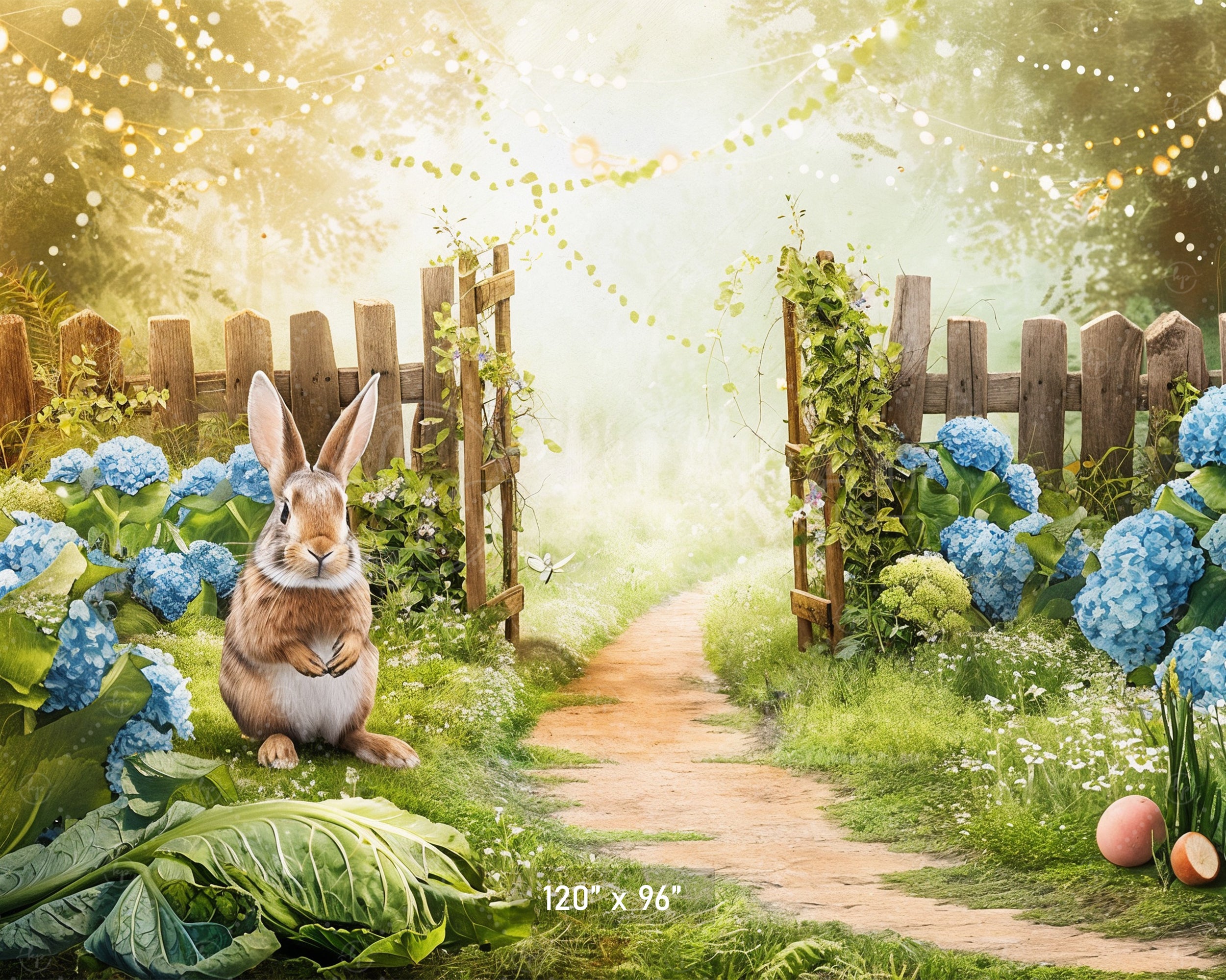 Enchanted Garden with Bunny Backdrop