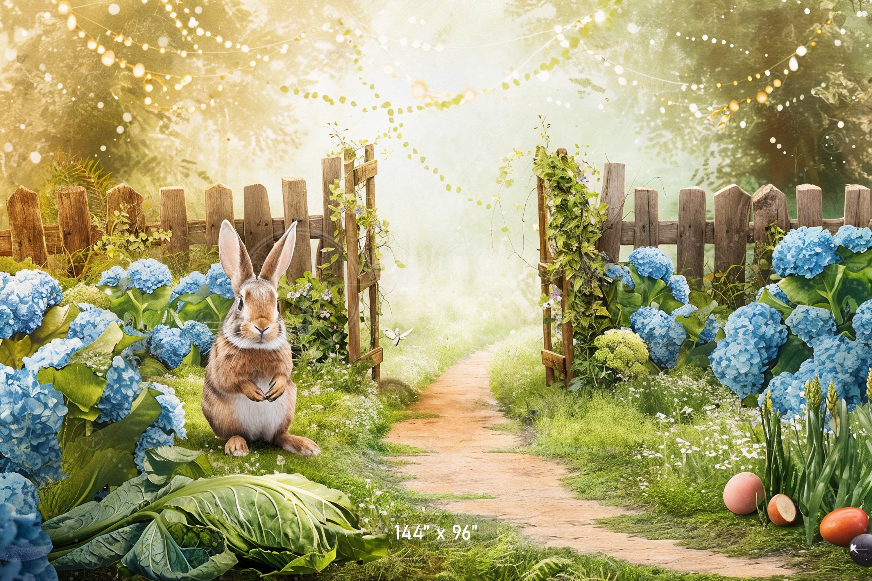 Enchanted Garden with Bunny Backdrop