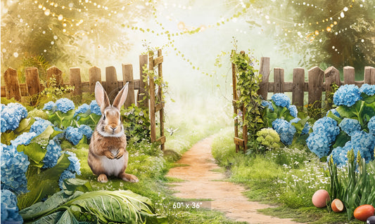 Enchanted Garden with Bunny Backdrop