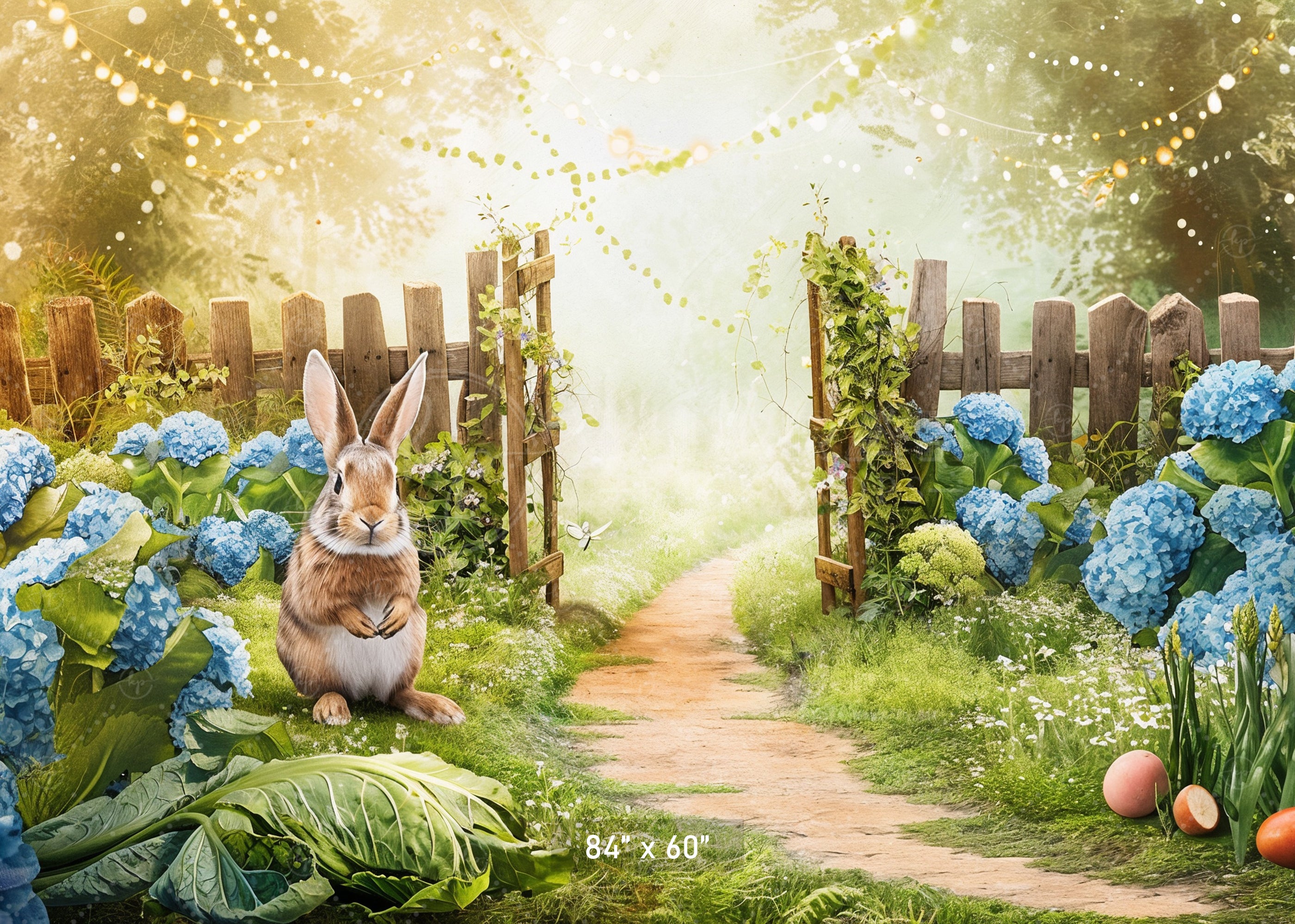 Enchanted Garden with Bunny Backdrop