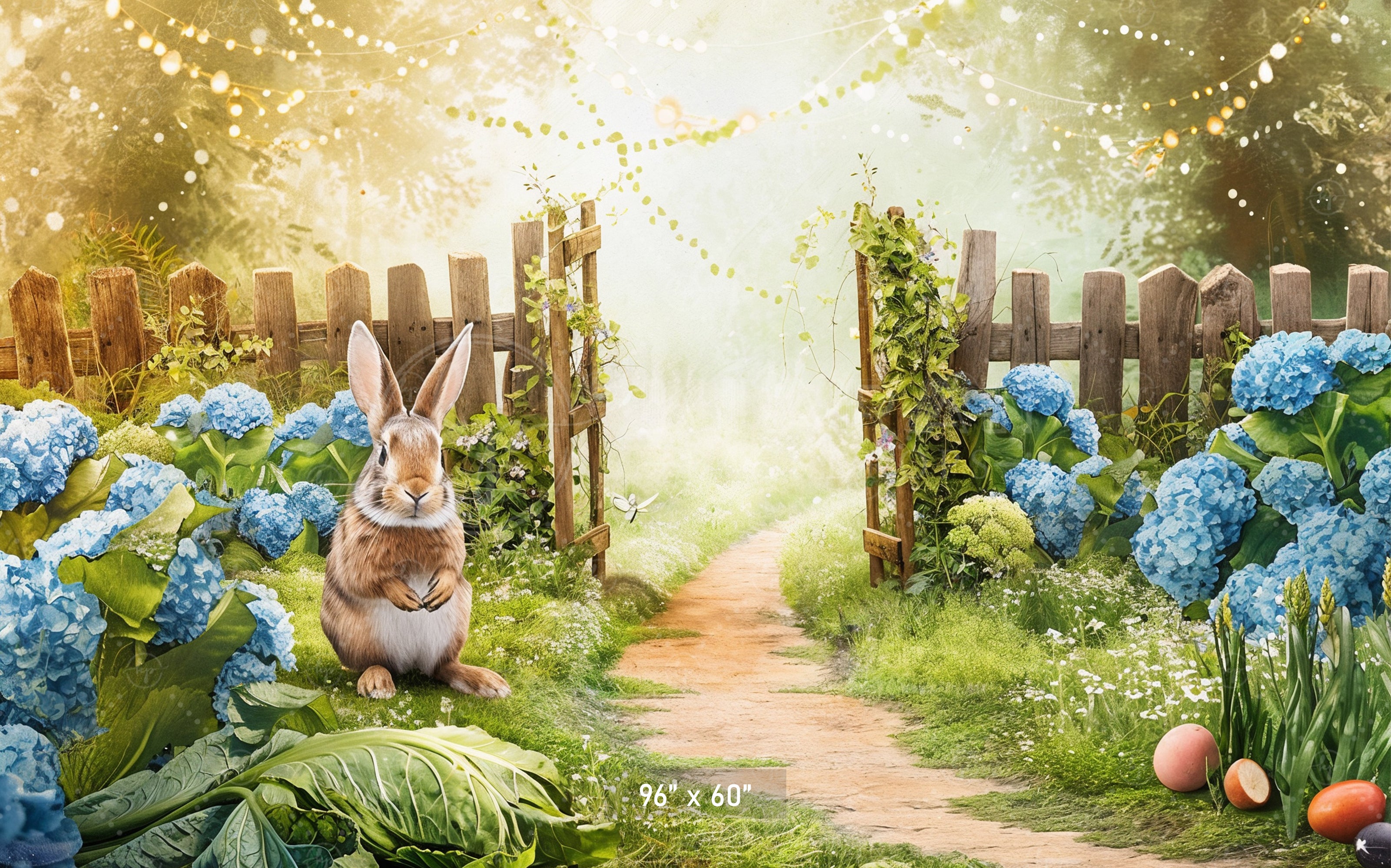 Enchanted Garden with Bunny Backdrop