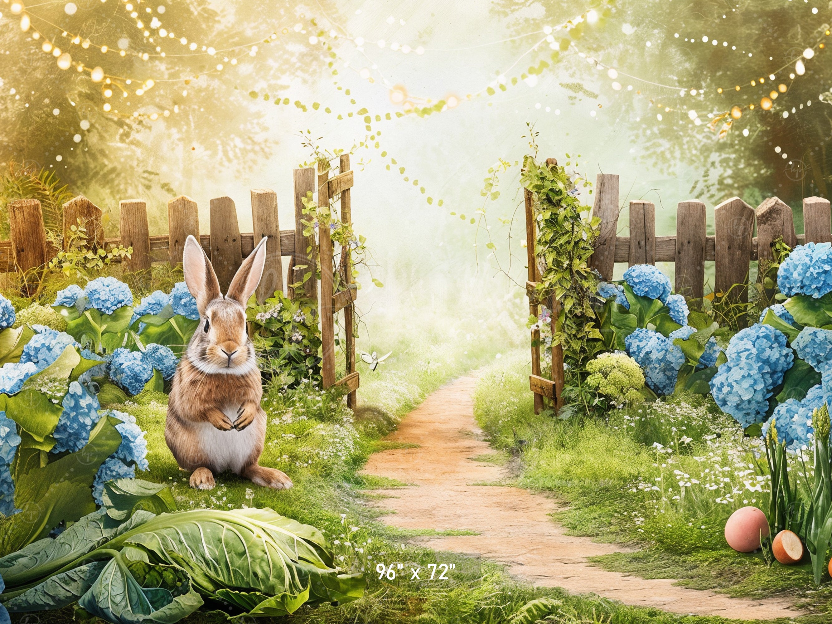 Enchanted Garden with Bunny Backdrop