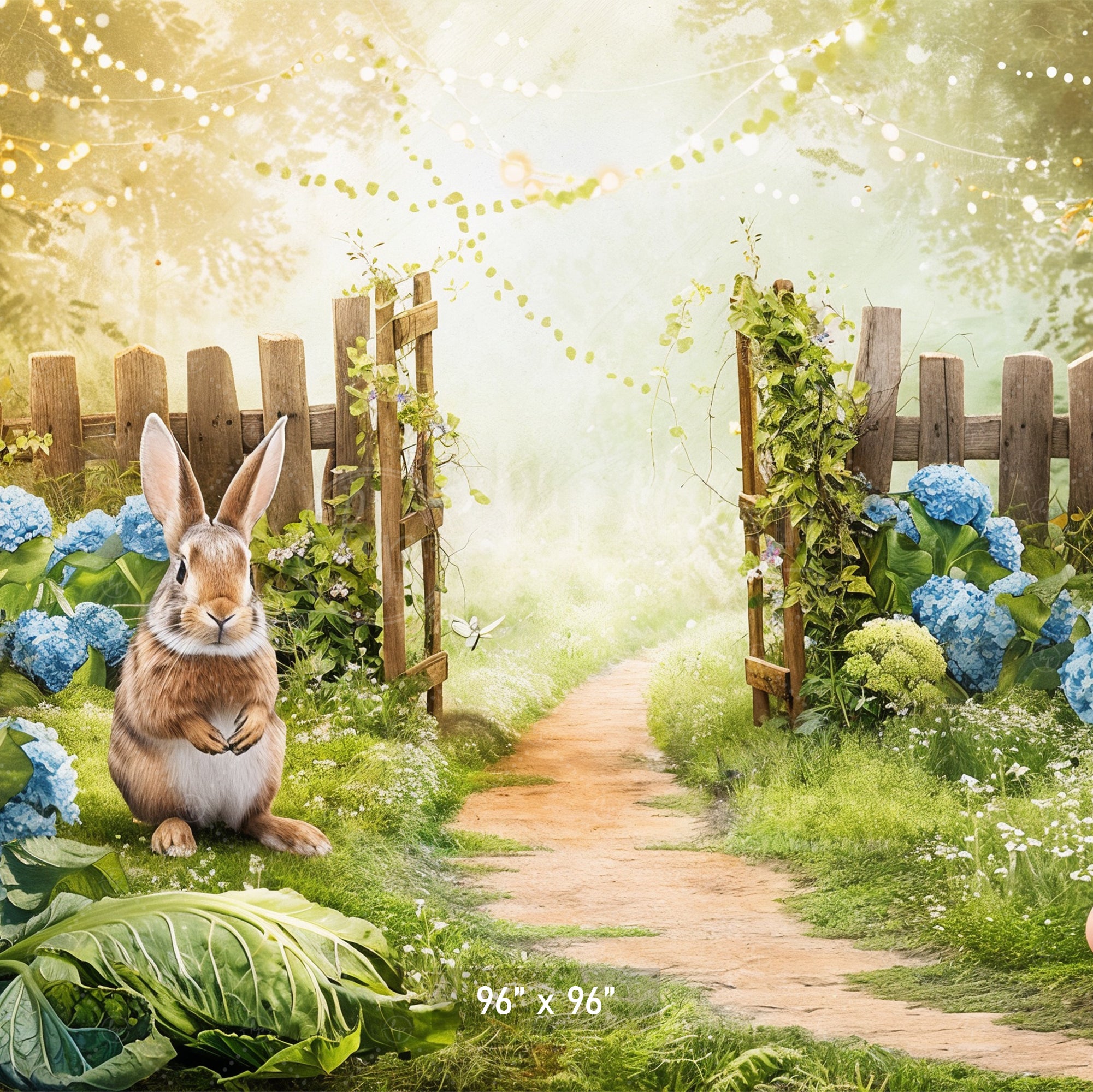 Enchanted Garden with Bunny Backdrop