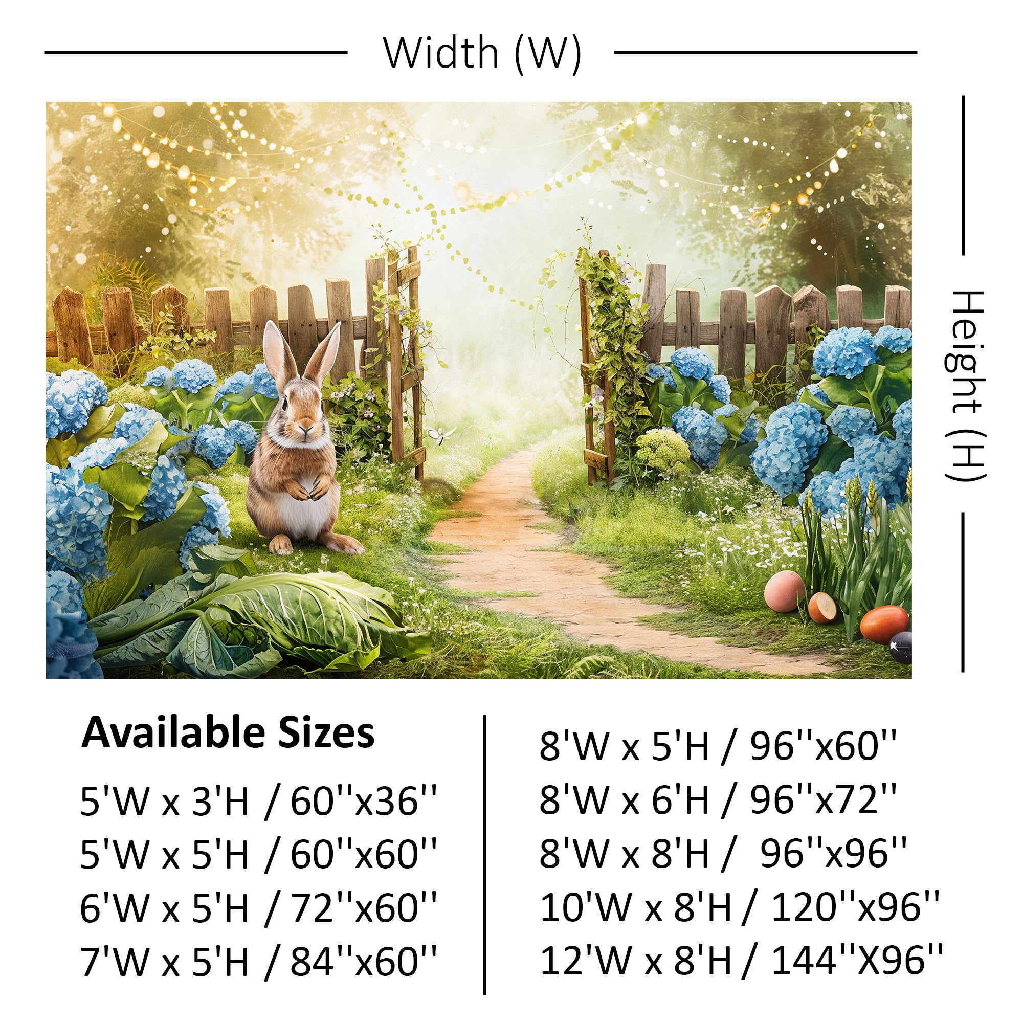 Enchanted Garden with Bunny Backdrop