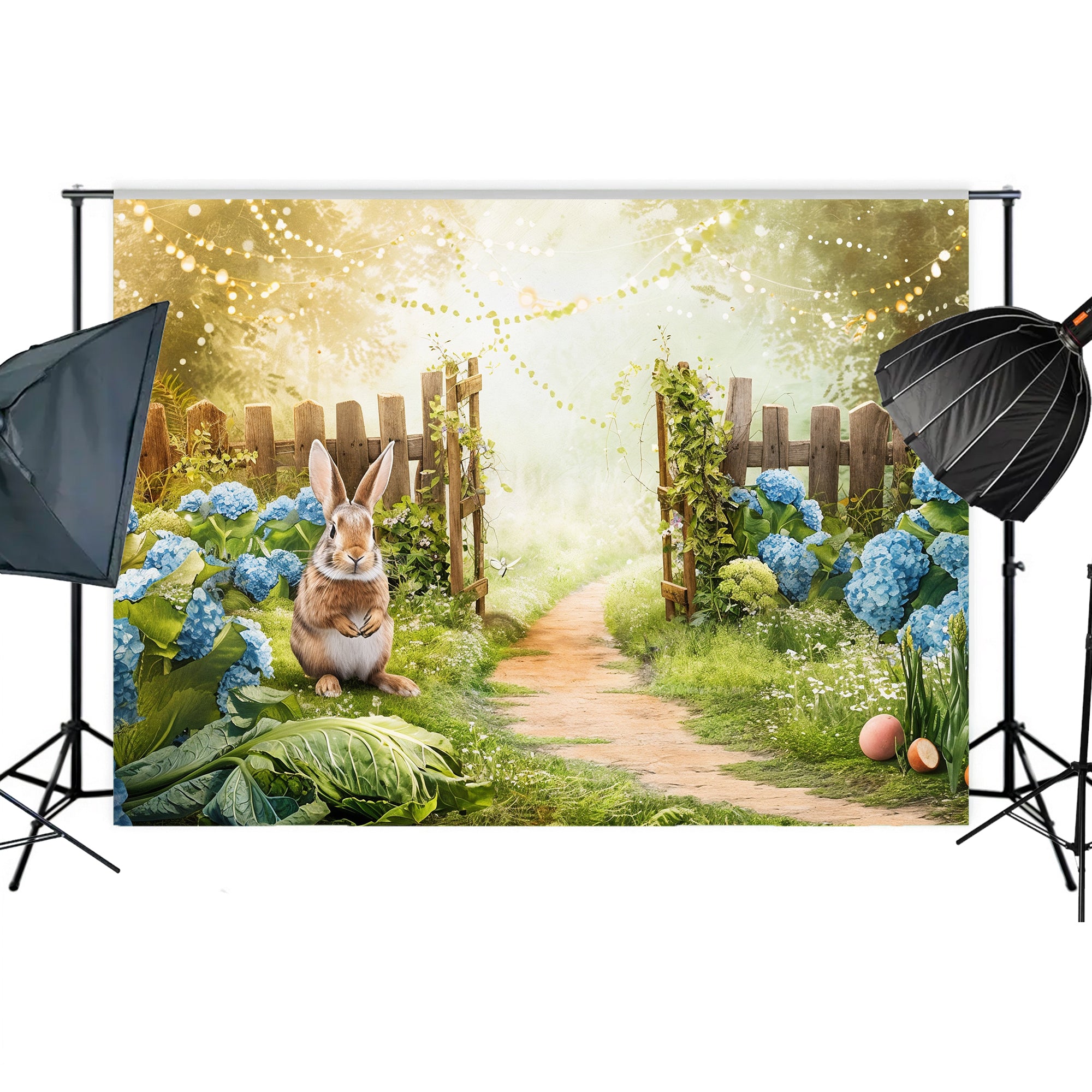 Enchanted Garden with Bunny Backdrop