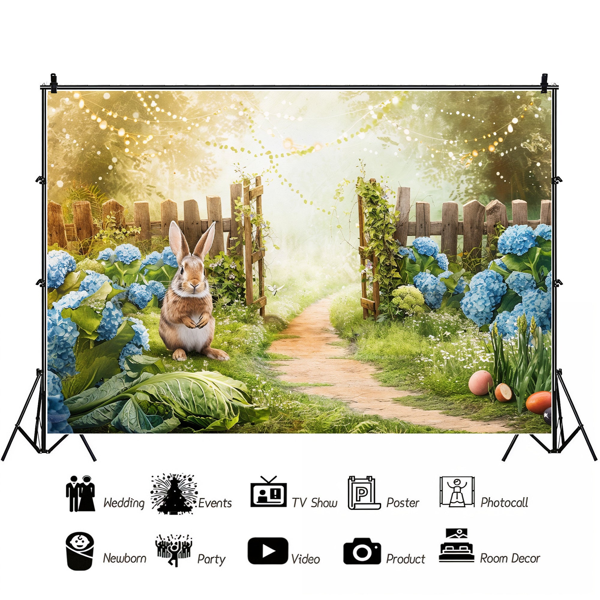Enchanted Garden with Bunny Backdrop