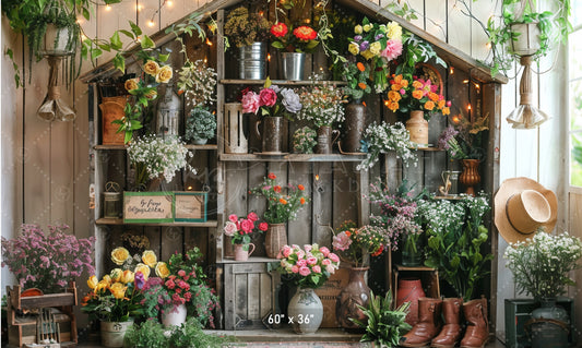 Rustic Flower Garden Backdrop