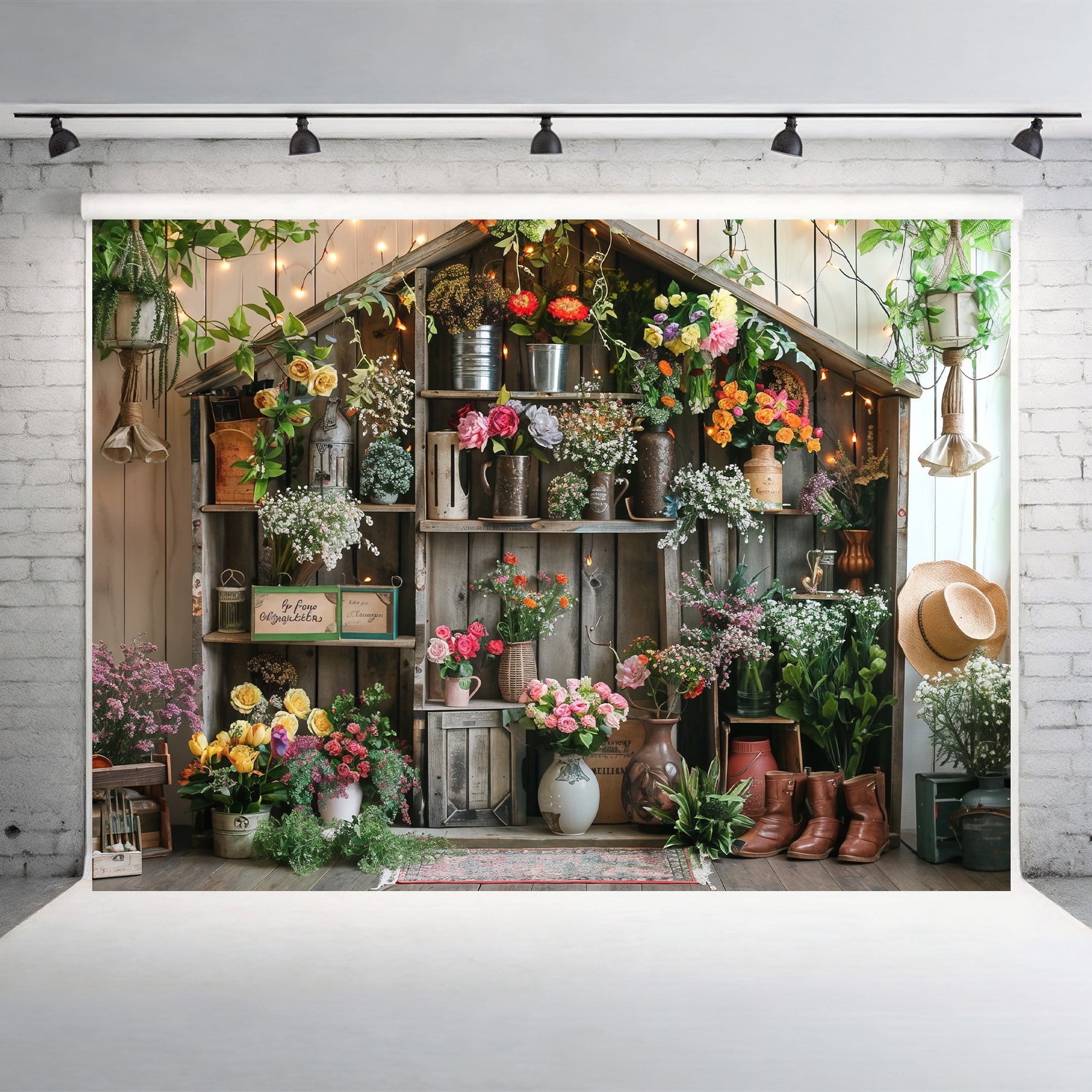 Rustic Flower Garden Backdrop