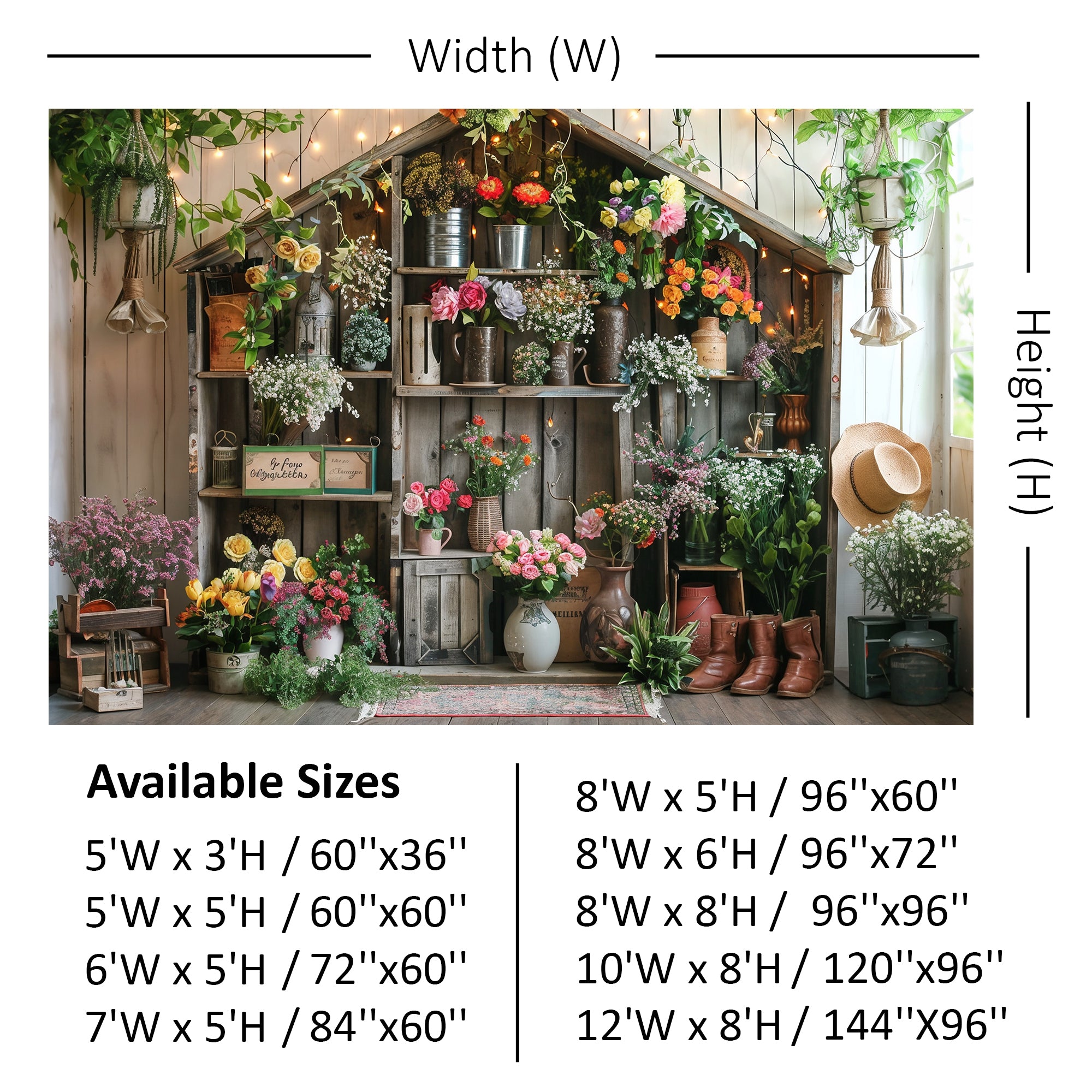 Rustic Flower Garden Backdrop