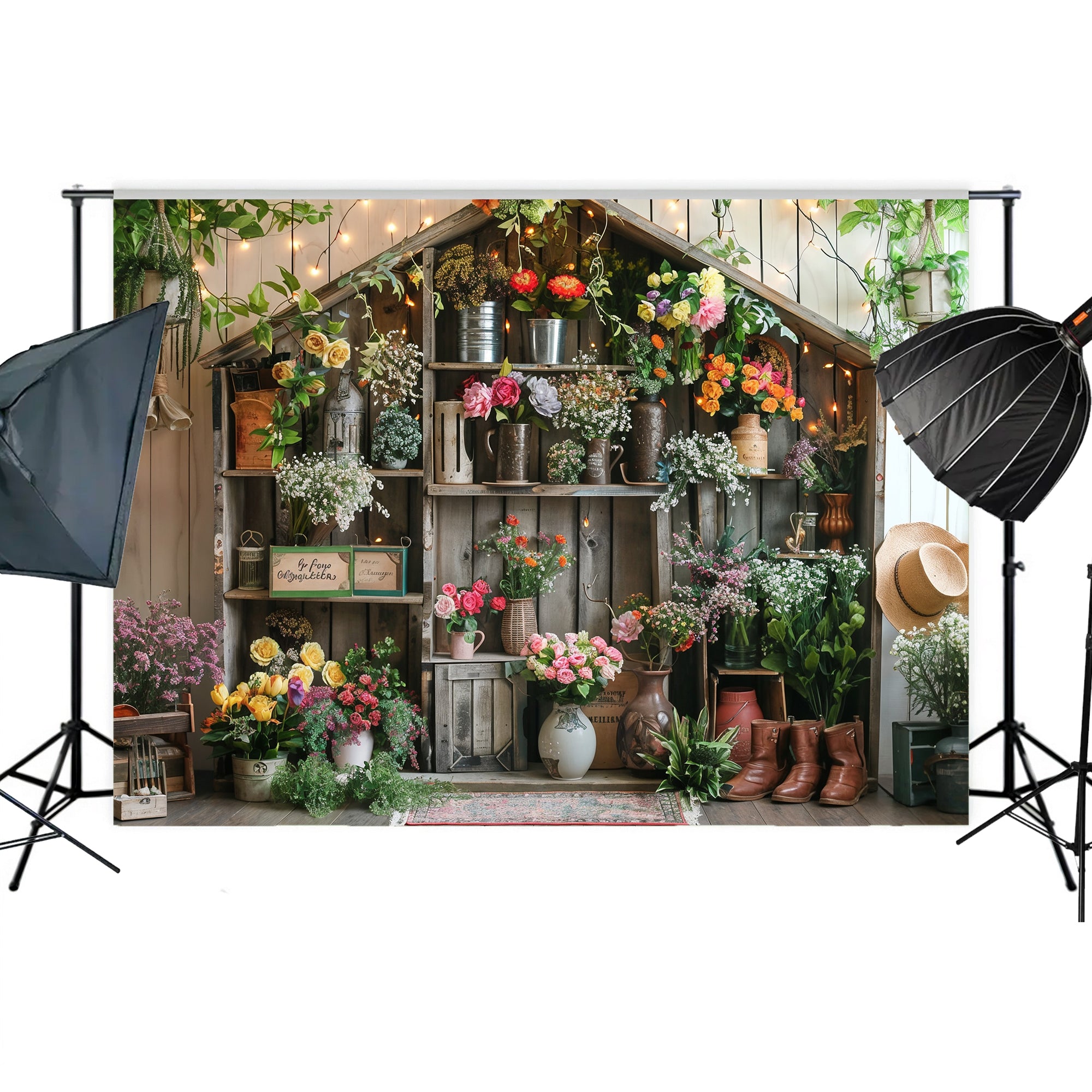 Rustic Flower Garden Backdrop