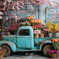 Vintage Floral Truck Scene Backdrop