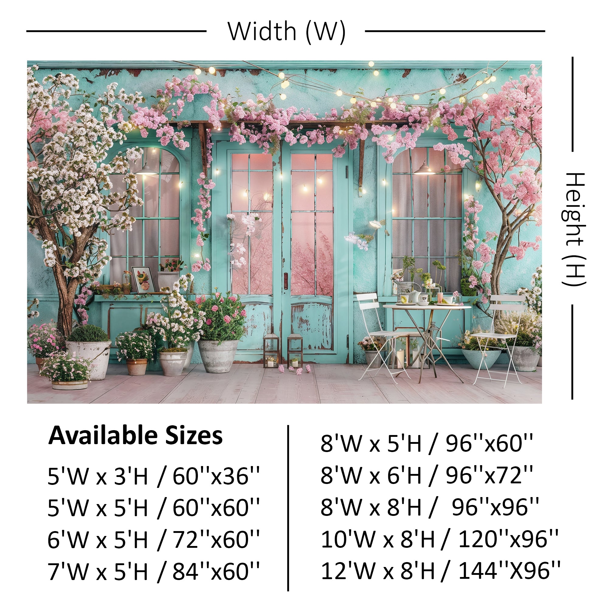 Charming Spring Café Terrace Backdrop