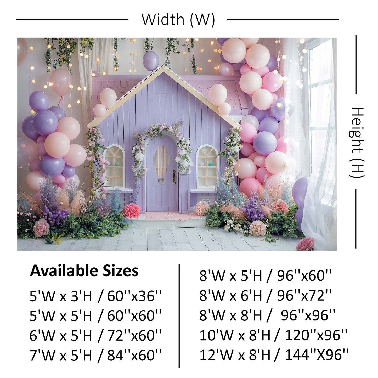 Enchanted Fairy Cottage with Balloons Backdrop