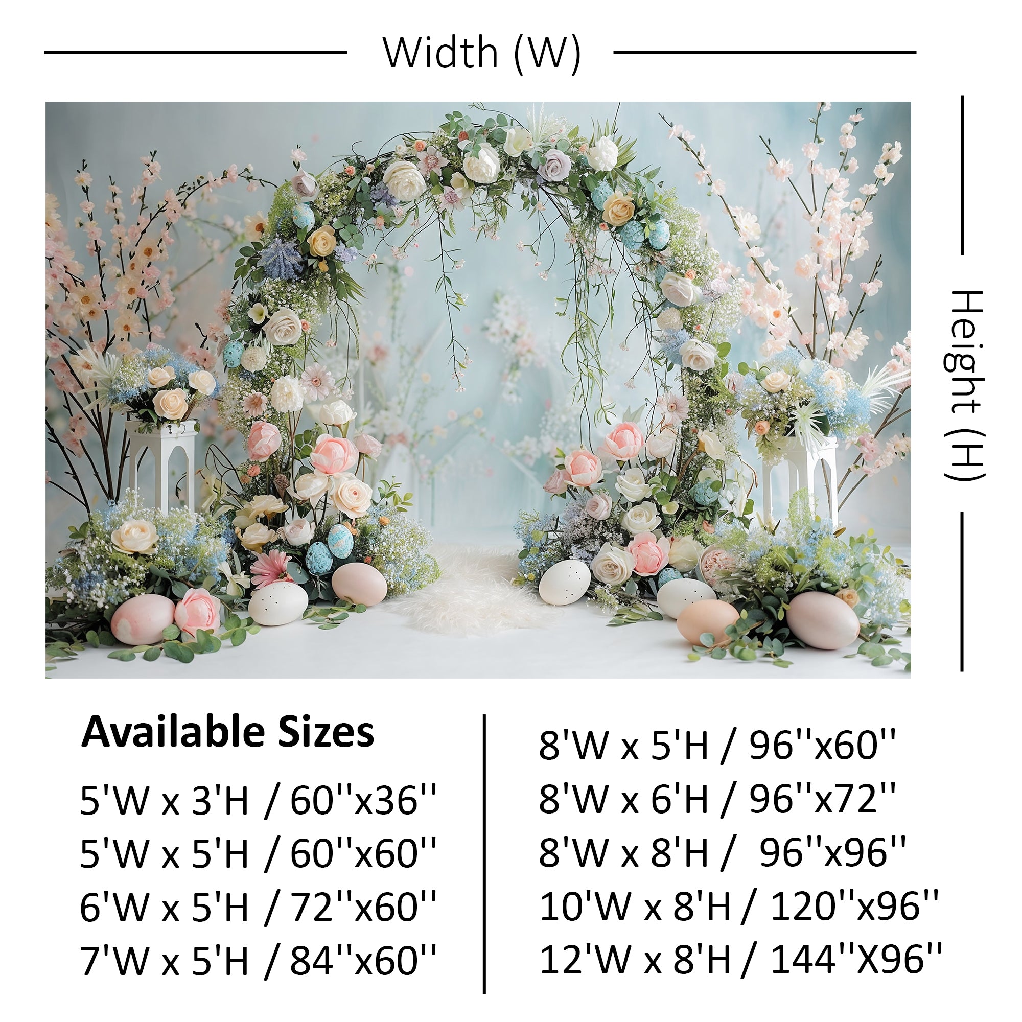 Floral Arch with Easter Accents Backdrop