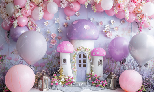 Fairyland Mushroom House Backdrop