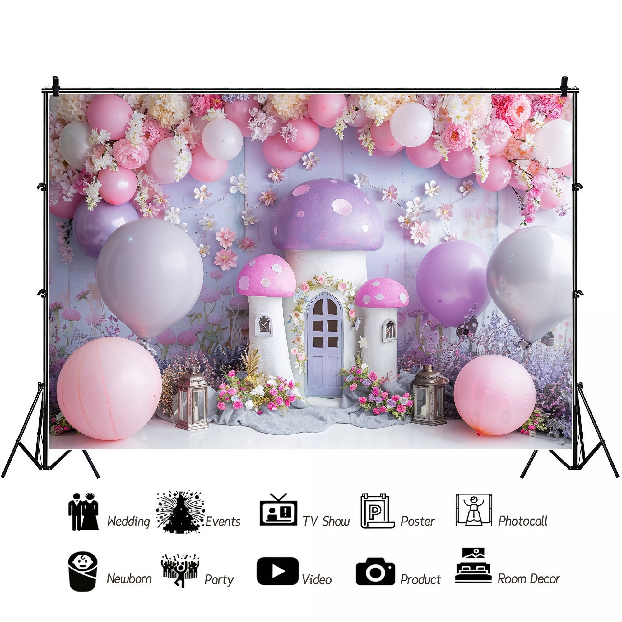 Fairyland Mushroom House Backdrop