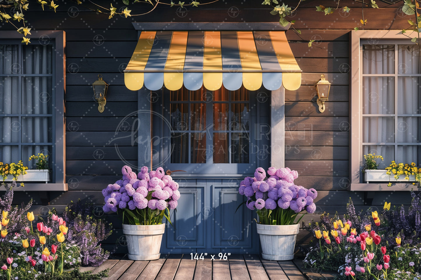 Cozy Evening Cottage Porch Backdrop