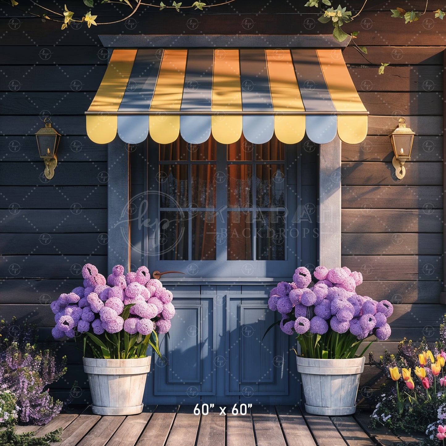 Cozy Evening Cottage Porch Backdrop