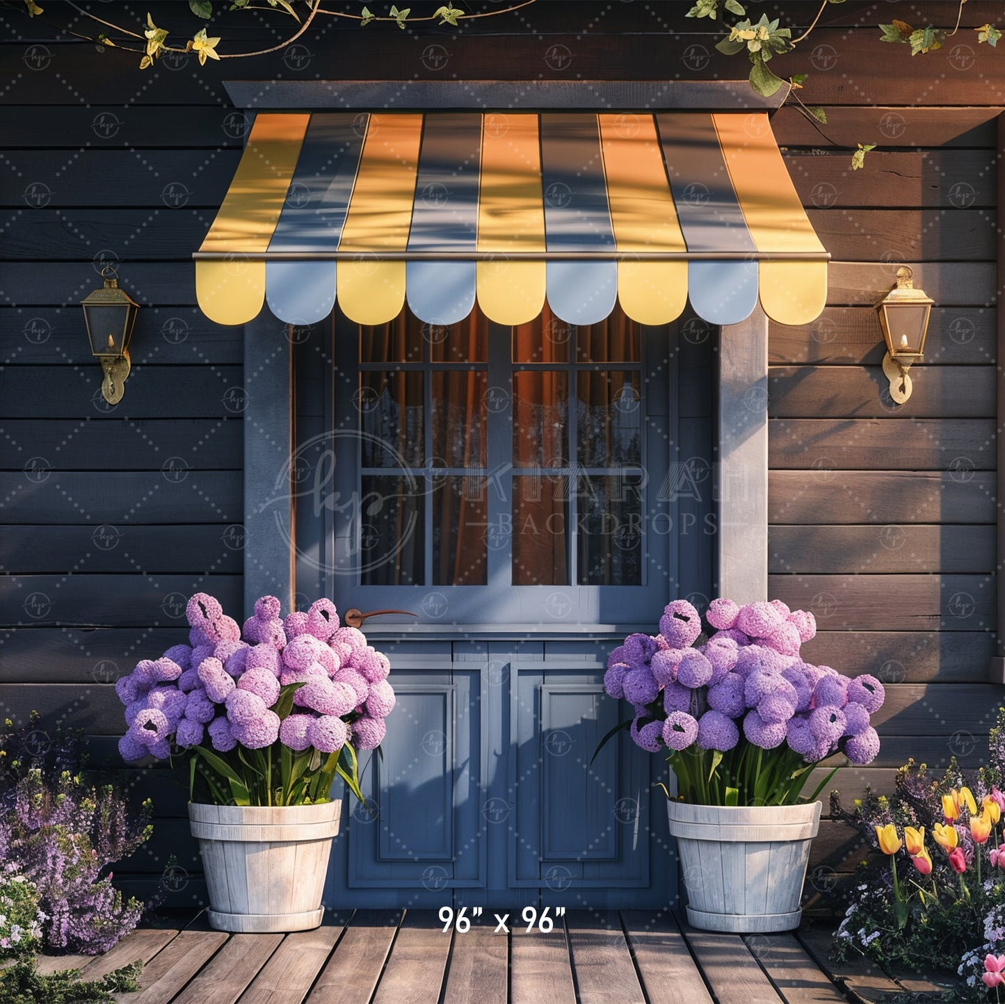 Cozy Evening Cottage Porch Backdrop