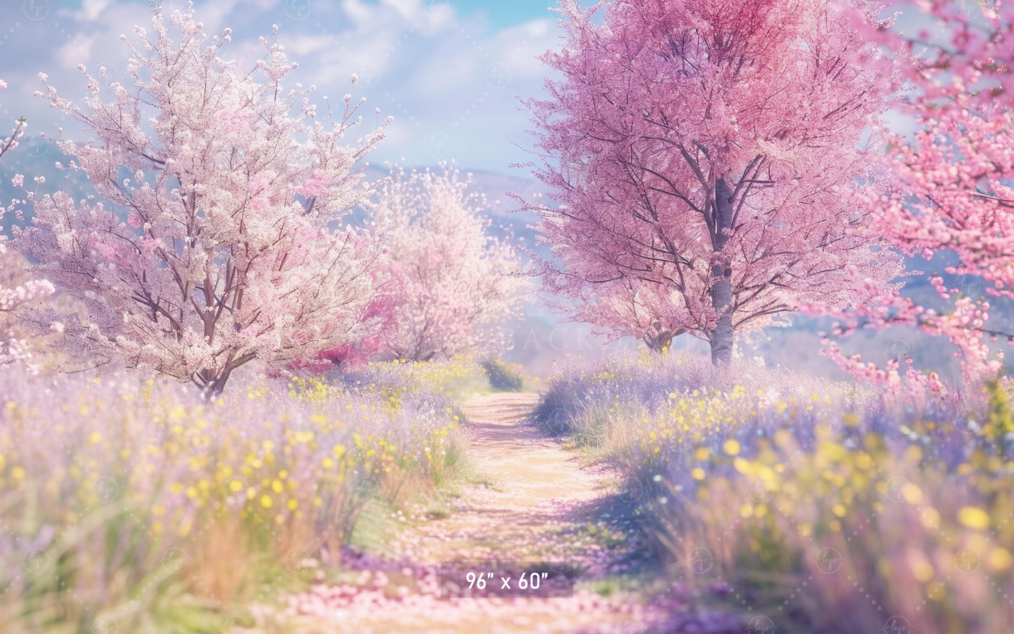 Blossom Pathway in Spring Backdrop