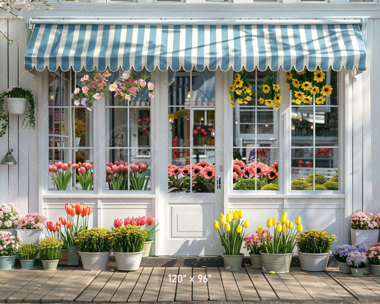 Charming Flower Shop Front Backdrop