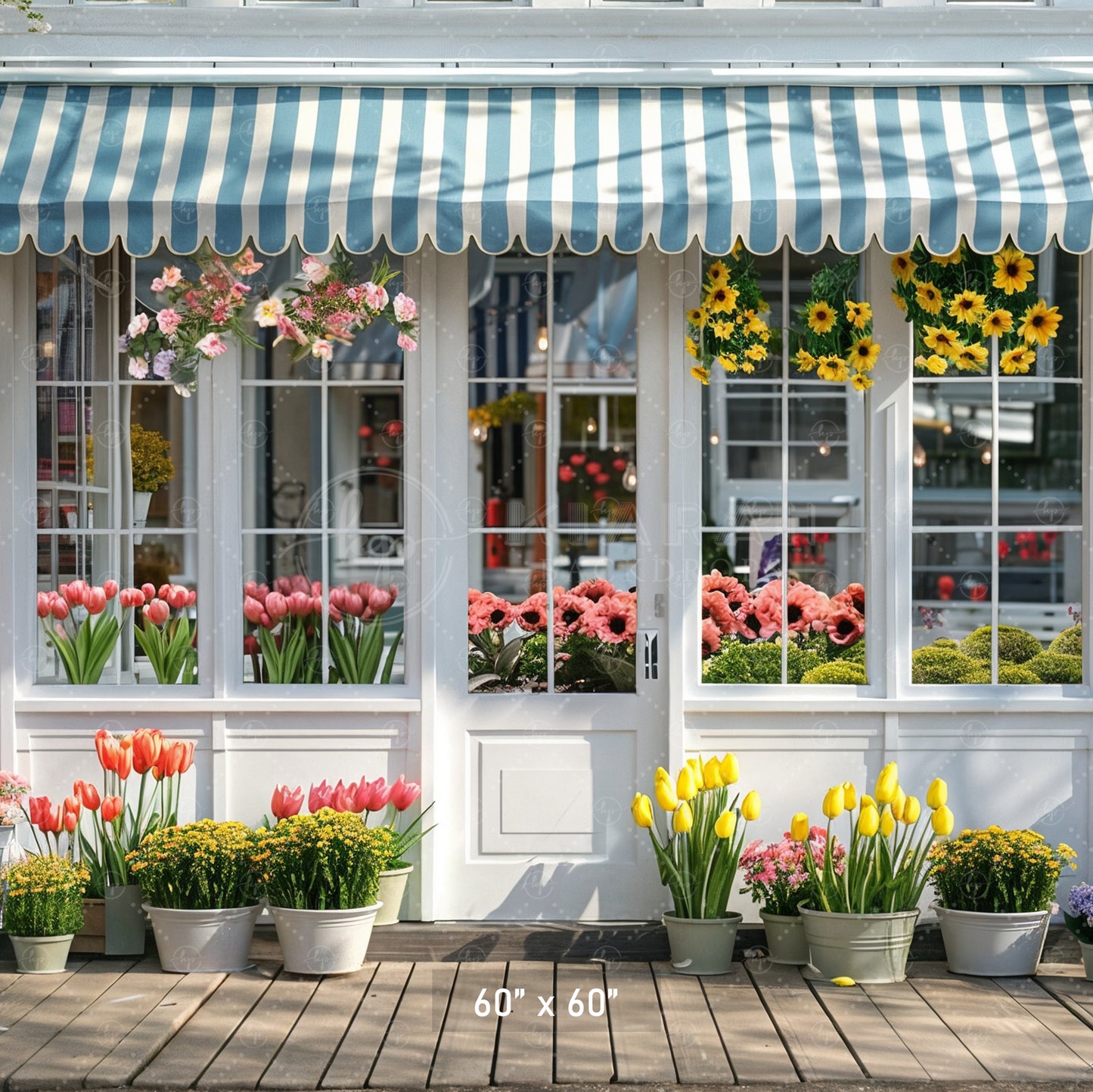 Charming Flower Shop Front Backdrop