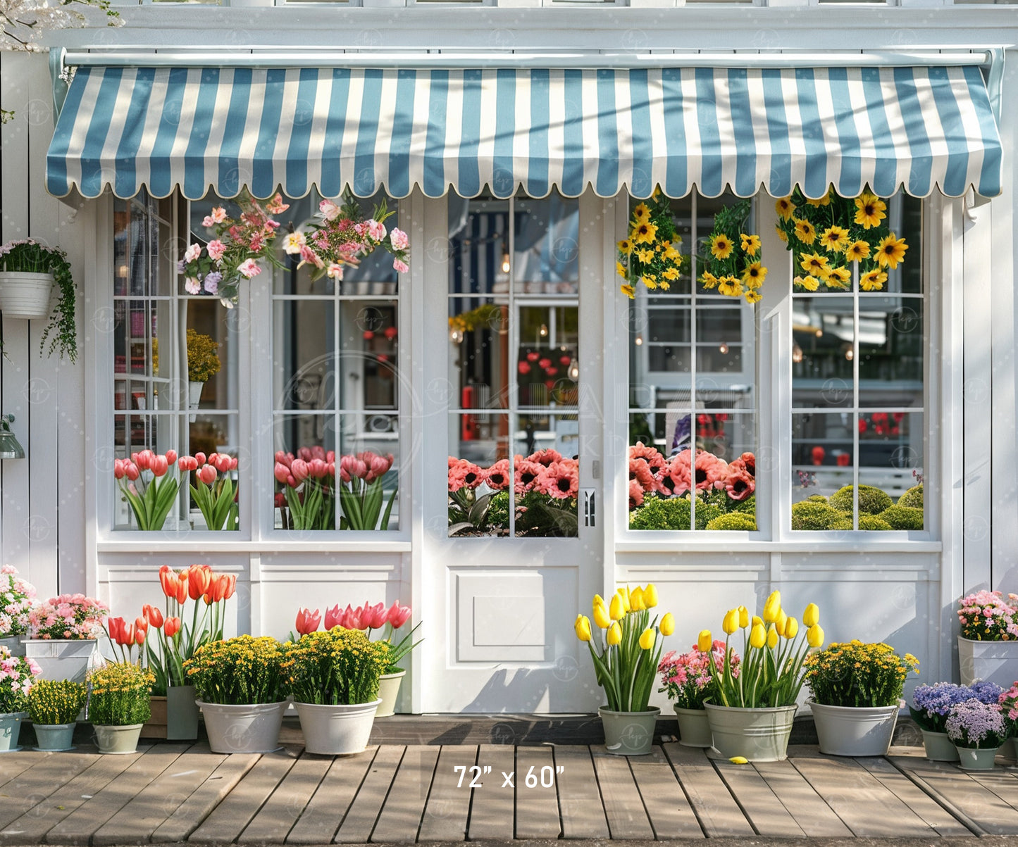 Charming Flower Shop Front Backdrop