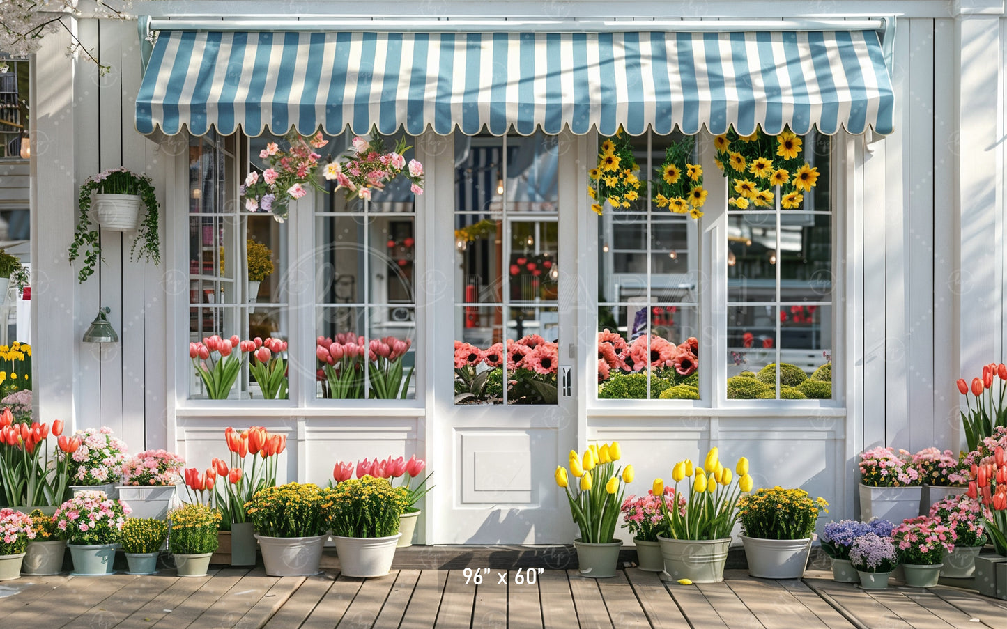 Charming Flower Shop Front Backdrop