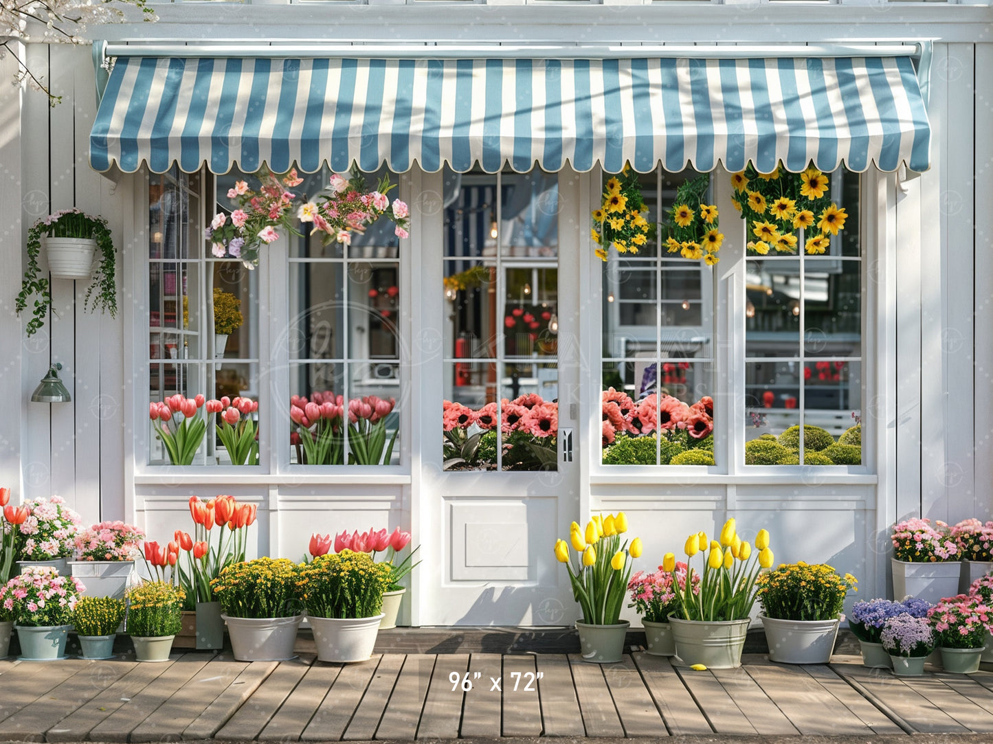 Charming Flower Shop Front Backdrop