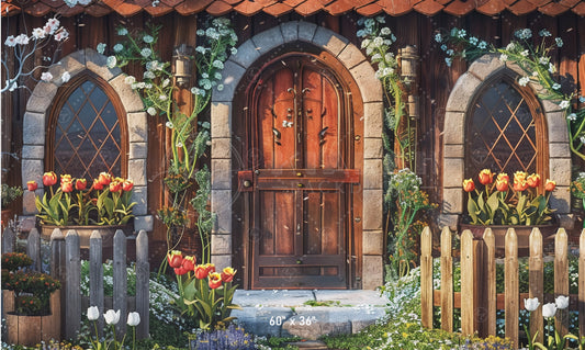 Enchanted Cottage Door Backdrop