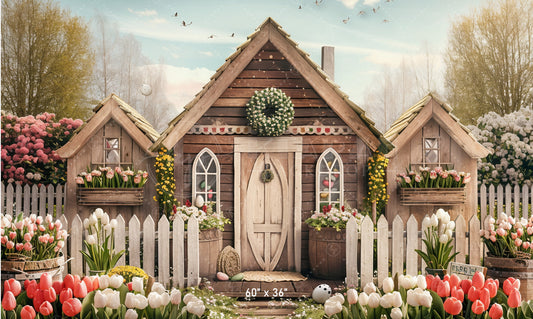 Rustic Spring Cottage Garden Backdrop