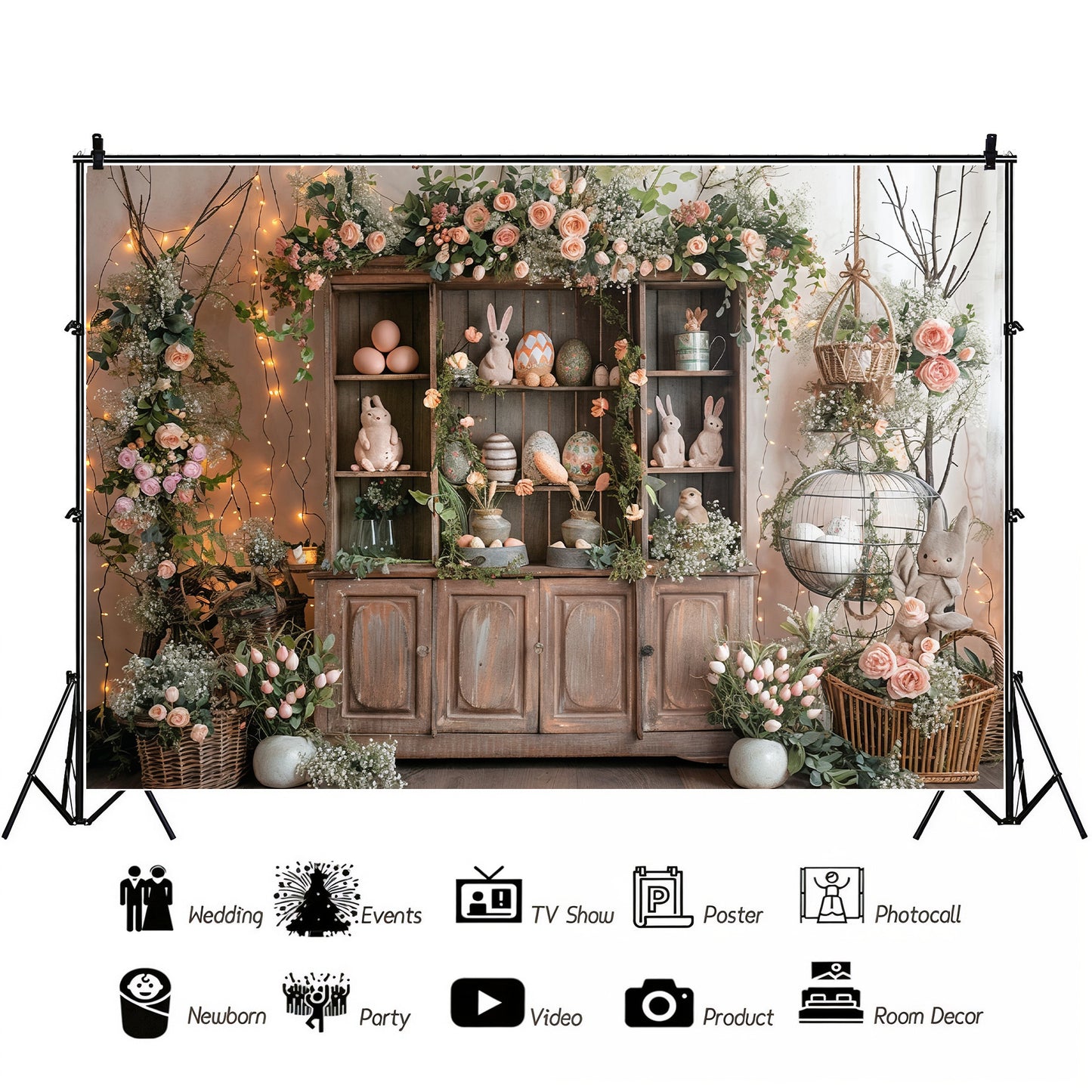 Vintage Easter Bunny Hutch Backdrop