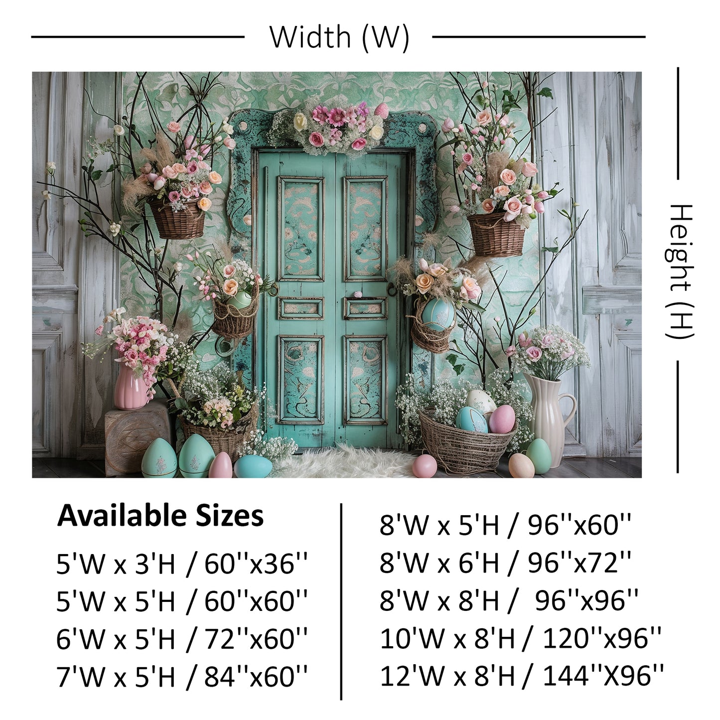 Vintage Floral Easter Door Backdrop